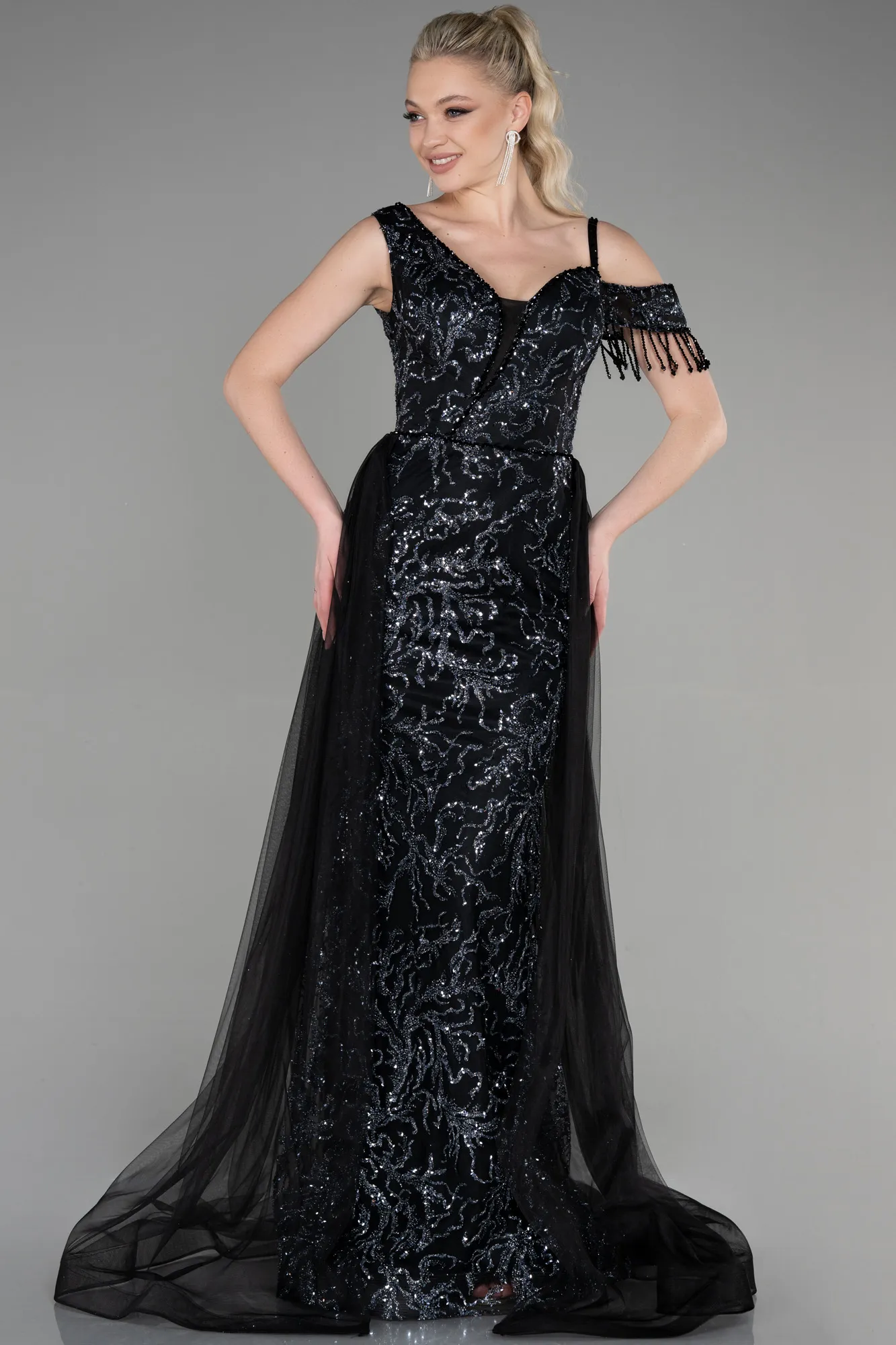 Black-Long Mermaid Prom Dress ABU3638