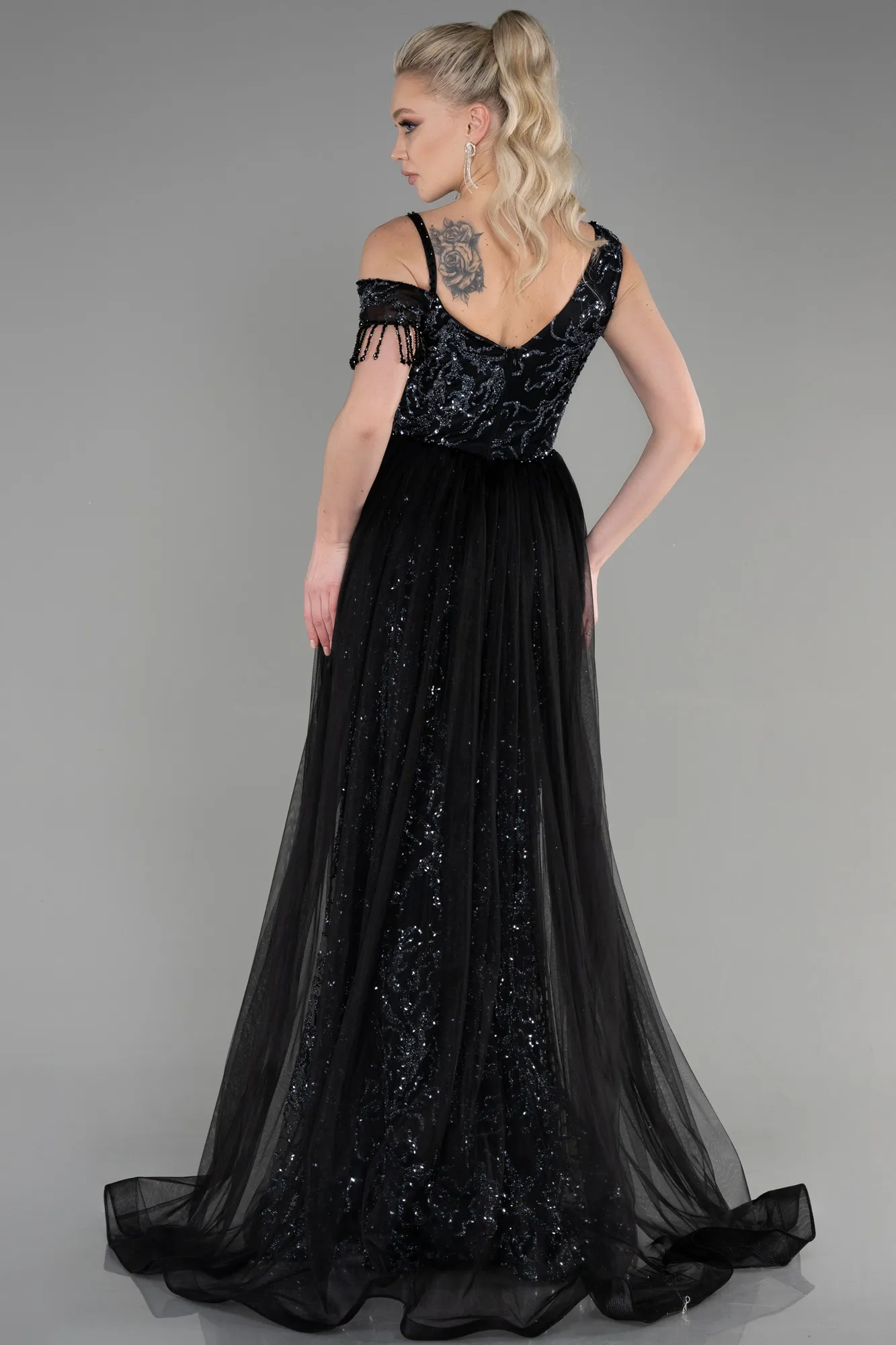 Black-Long Mermaid Prom Dress ABU3638