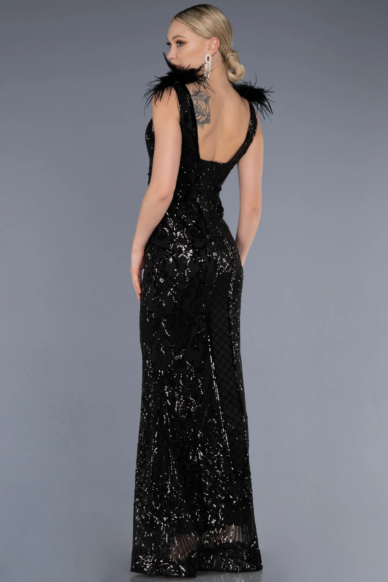 Black-Long Mermaid Prom Dress ABU3669