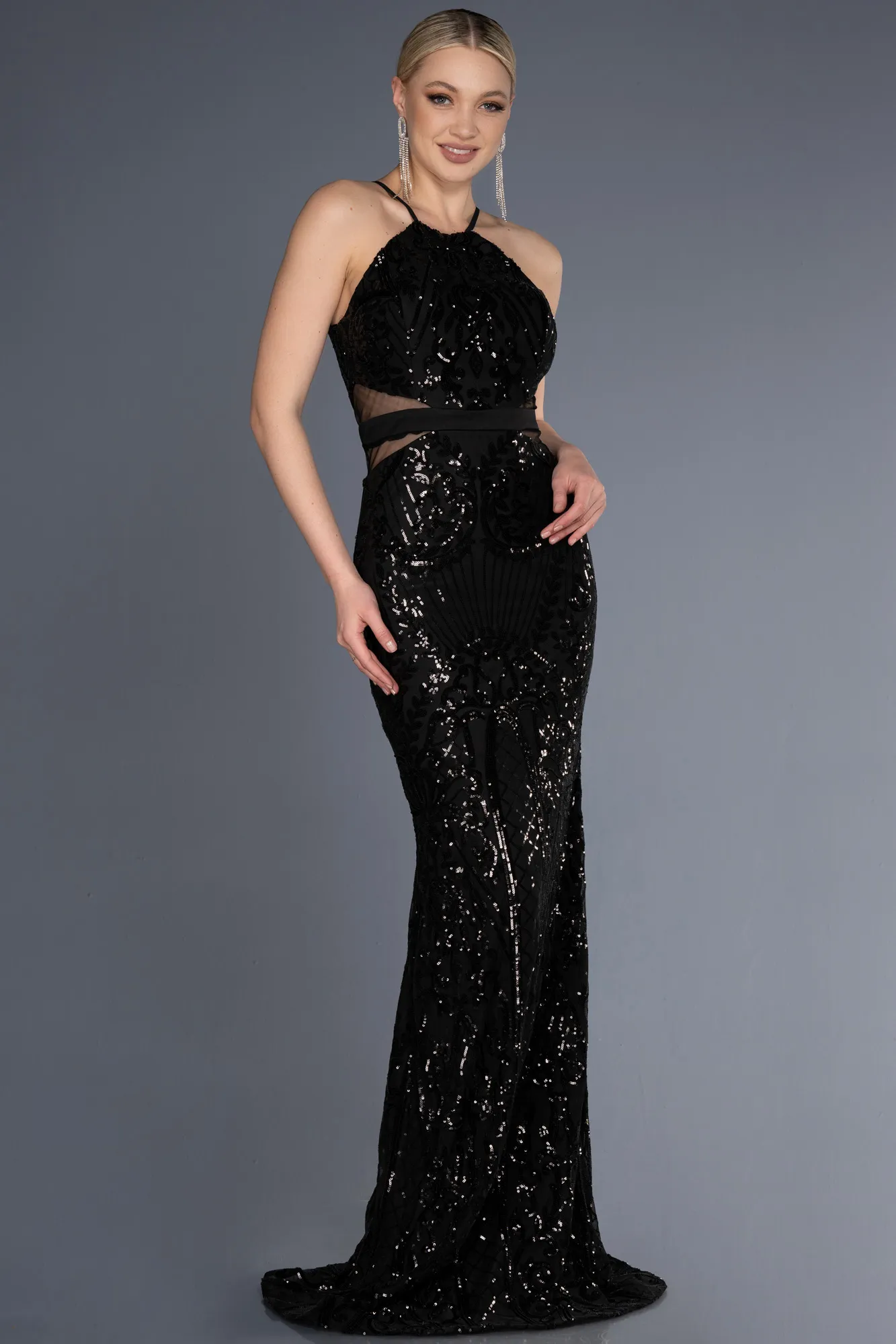 Black-Long Mermaid Prom Dress ABU3670