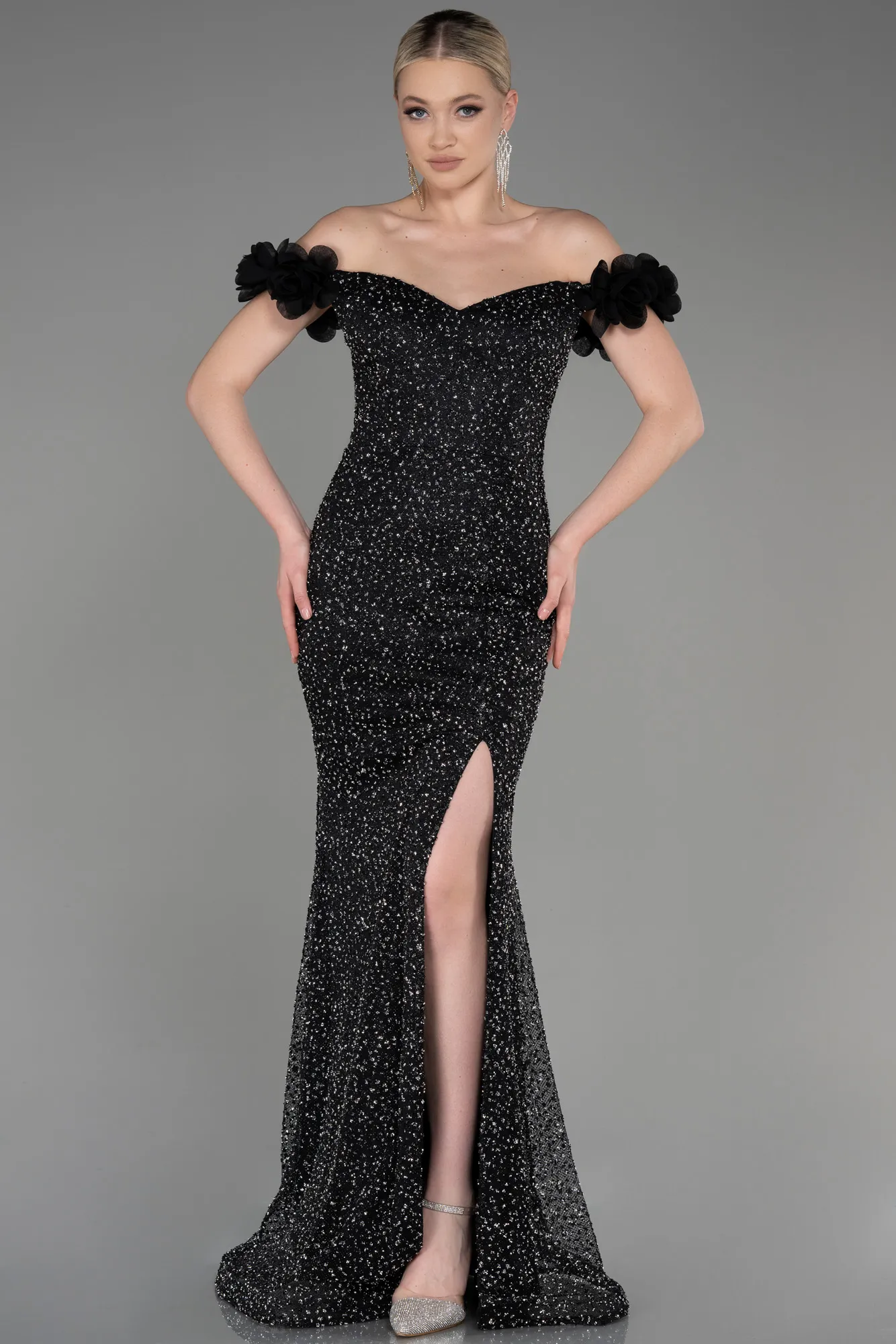 Black-Long Mermaid Prom Dress ABU3776