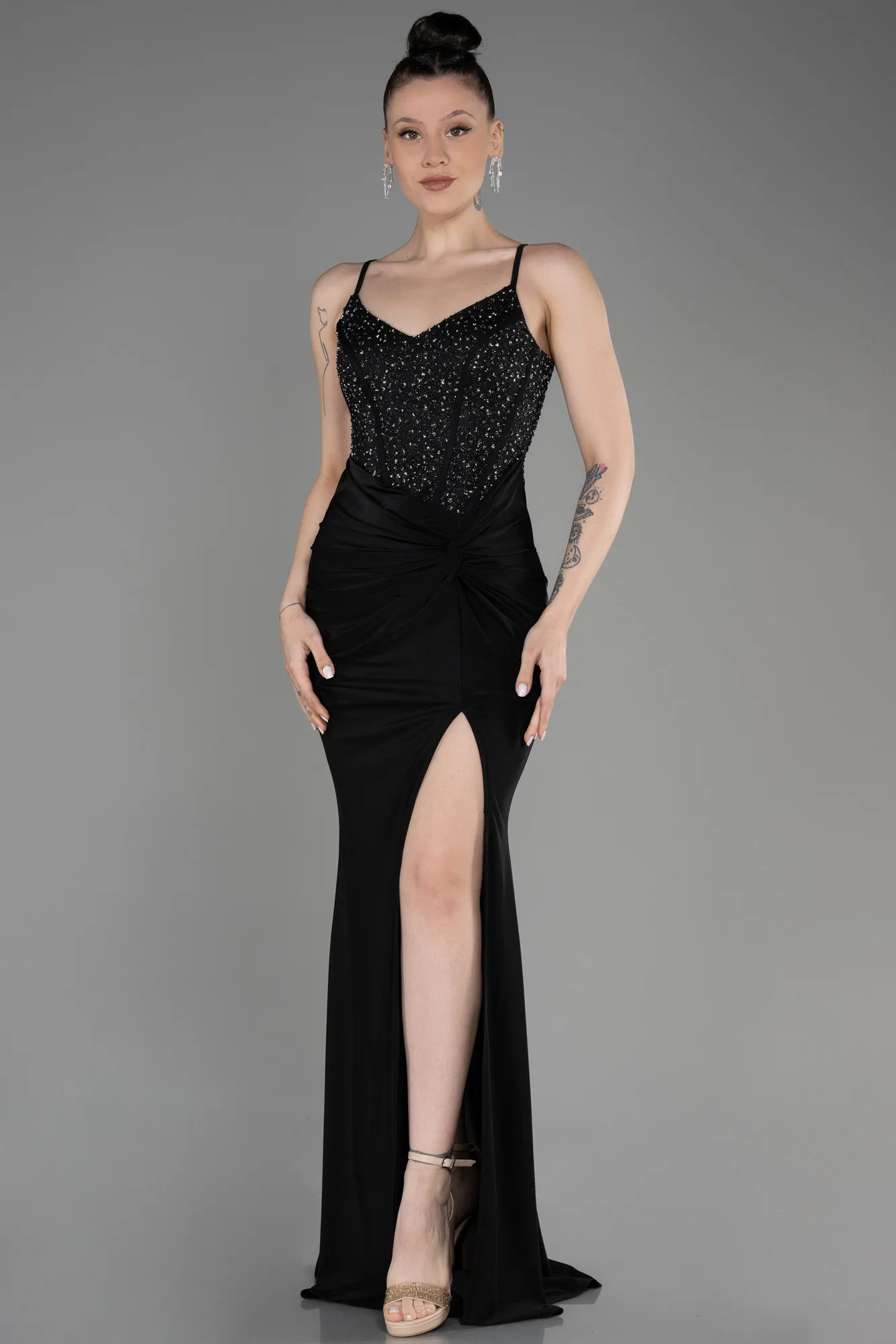 Black-Long Mermaid Prom Dress ABU3786