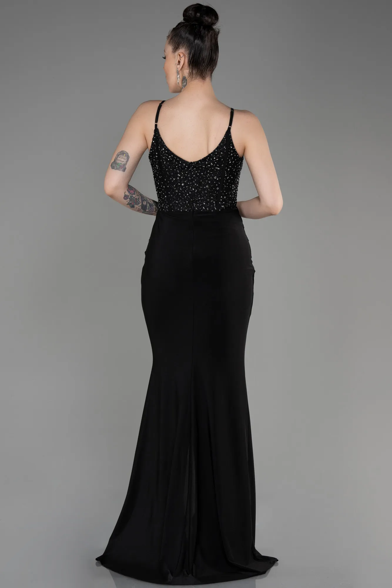 Black-Long Mermaid Prom Dress ABU3786