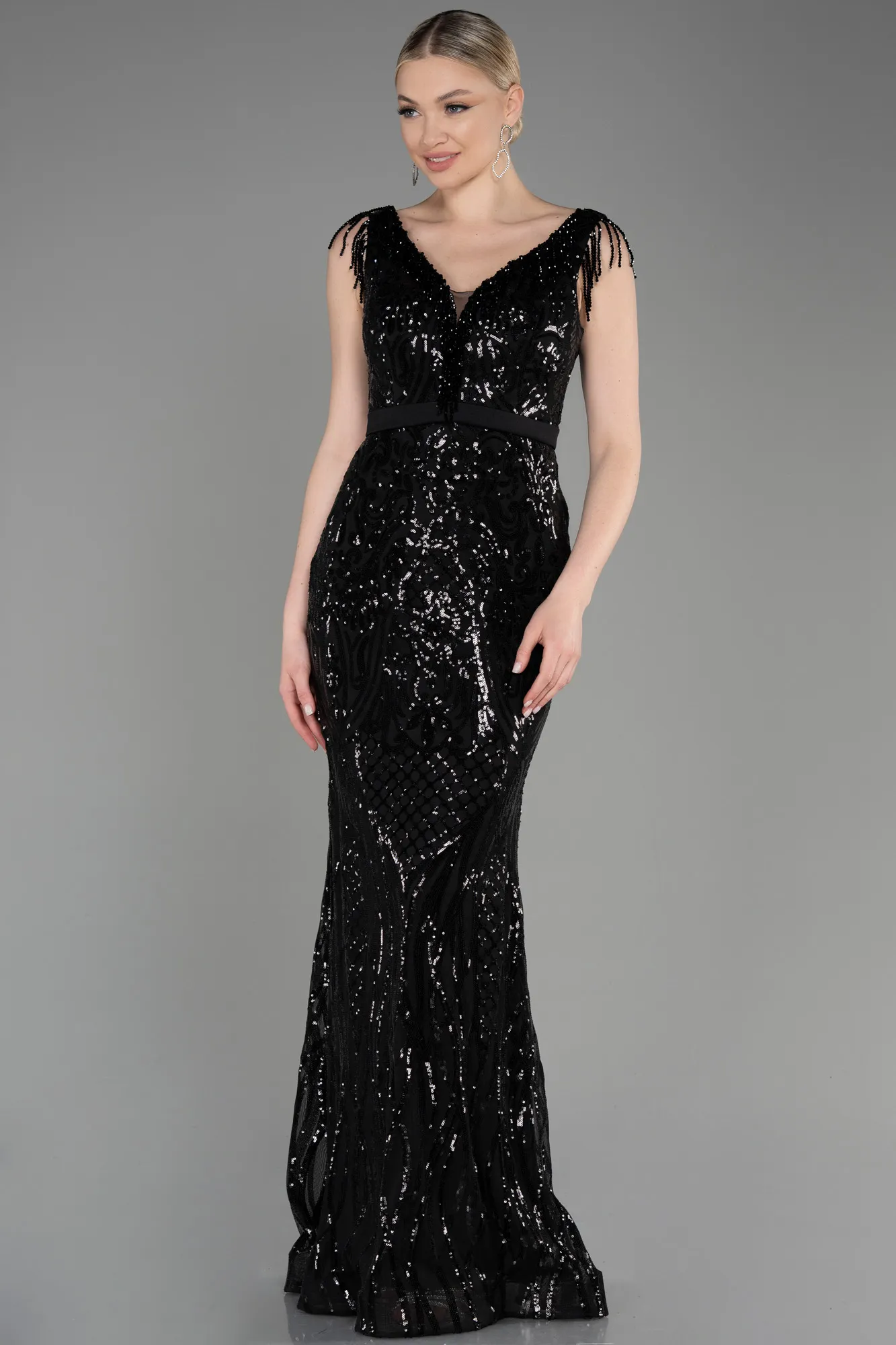 Black-Long Mermaid Prom Dress ABU3874