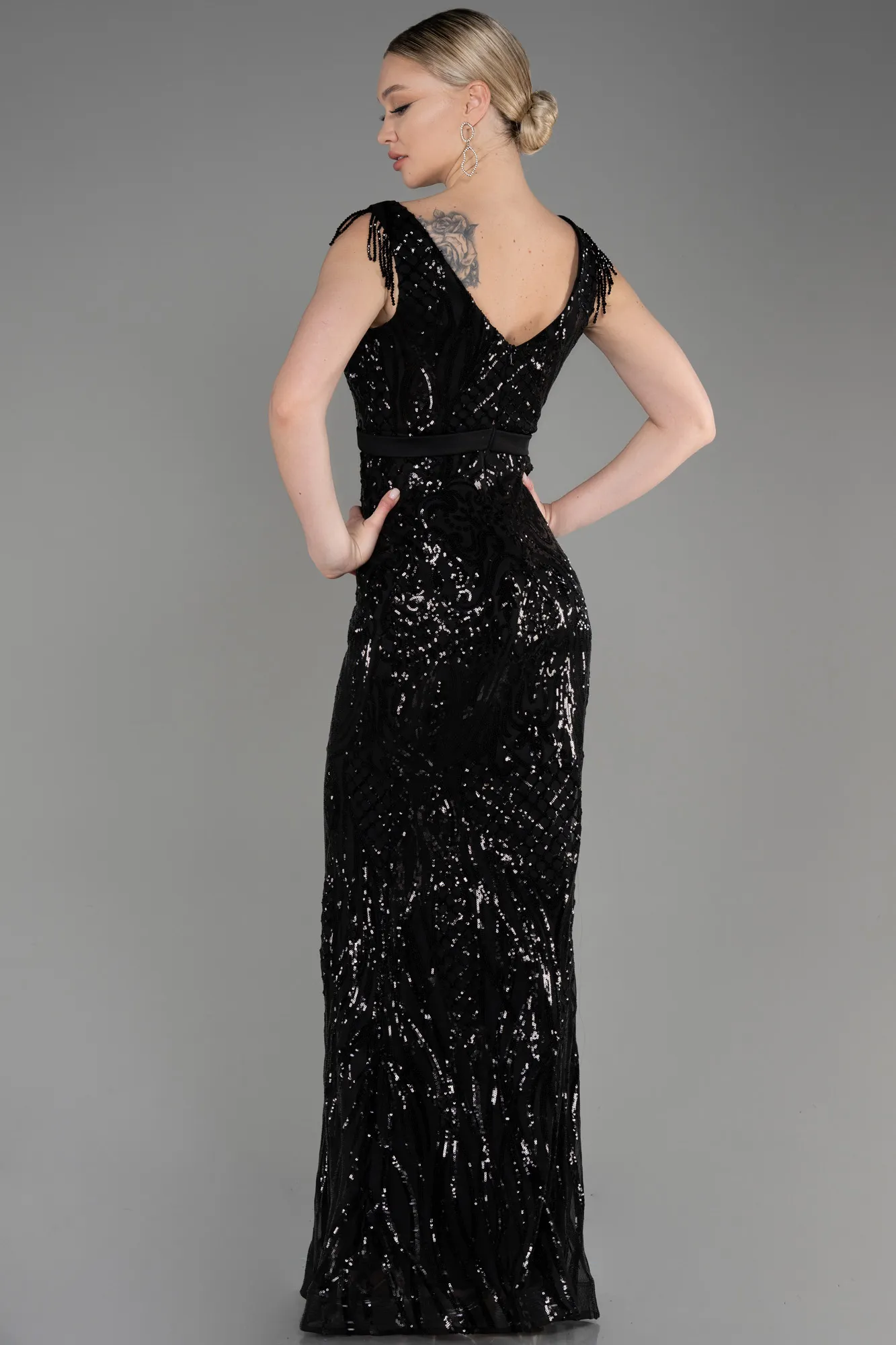 Black-Long Mermaid Prom Dress ABU3874