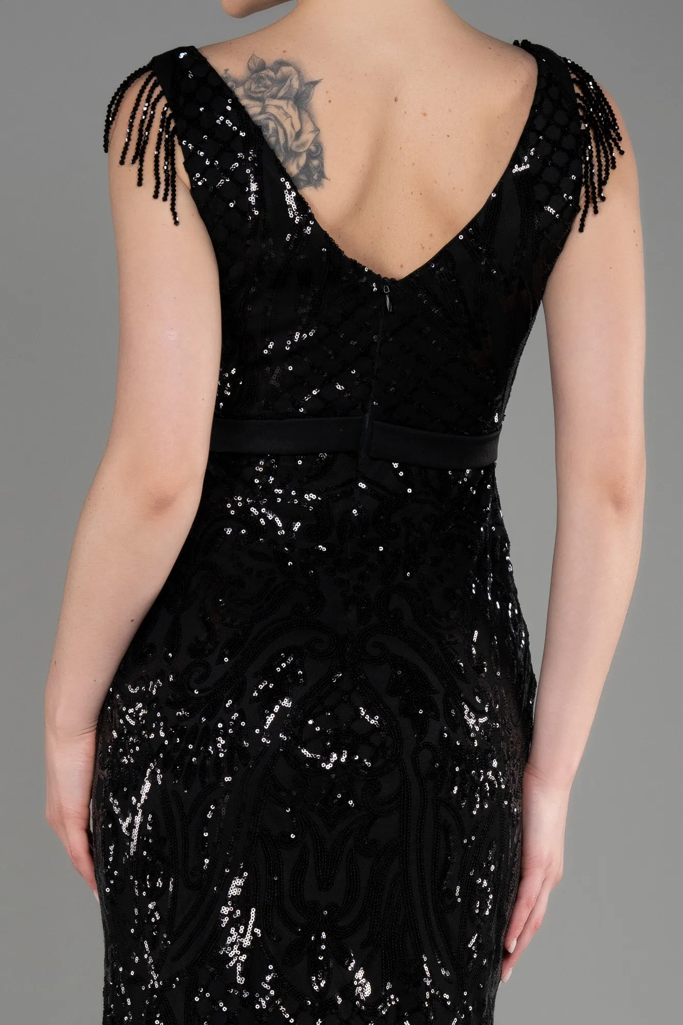 Black-Long Mermaid Prom Dress ABU3874