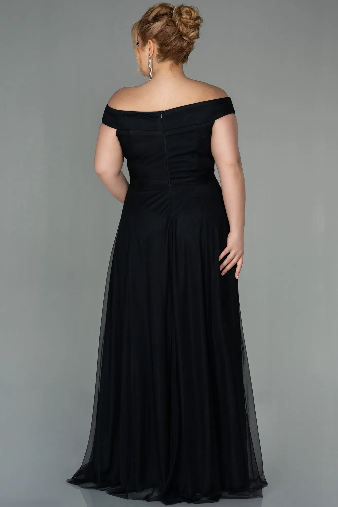 Black-Long Oversized Evening Dress ABU020