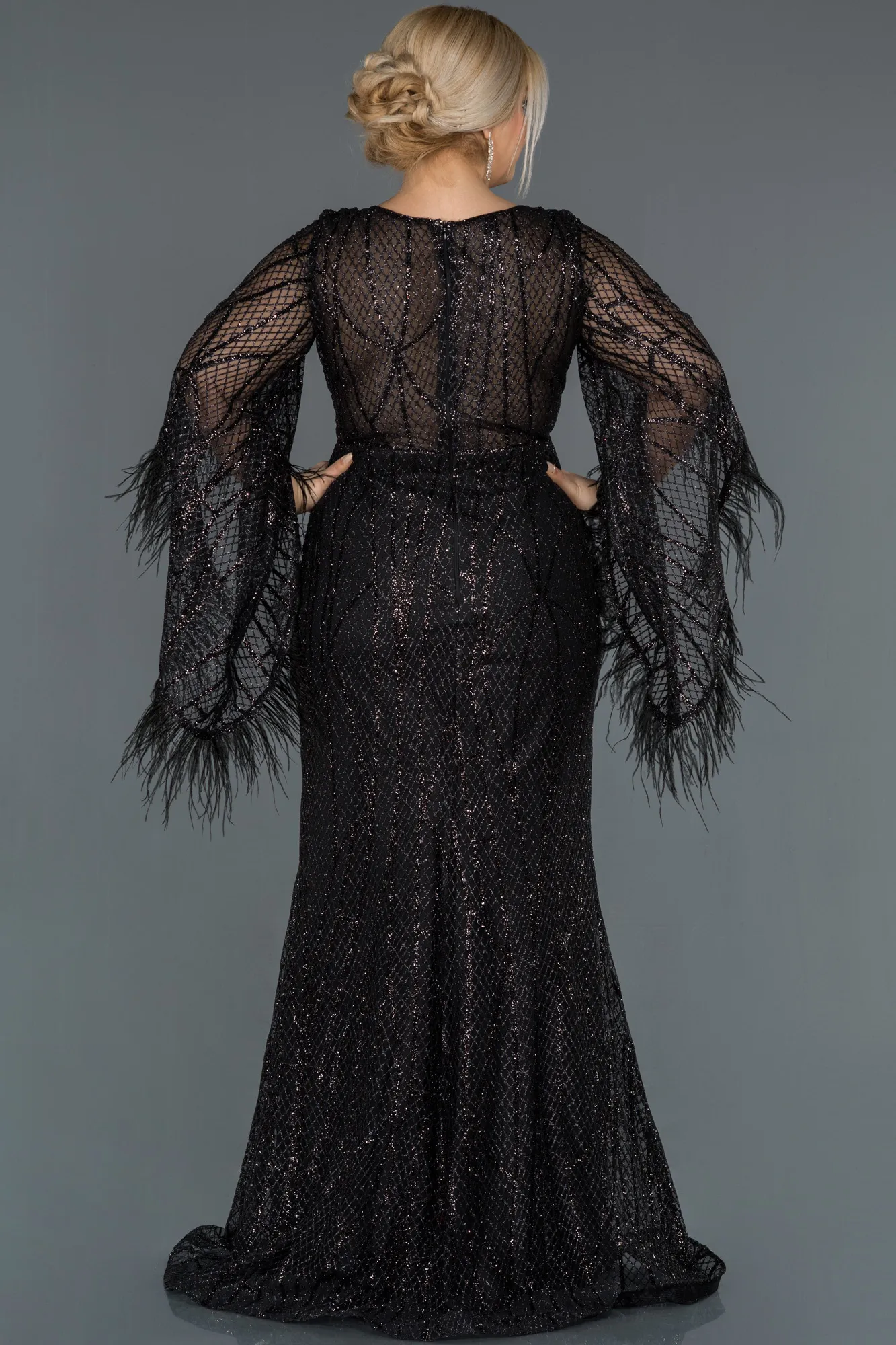 Black-Long Oversized Evening Dress ABU1219