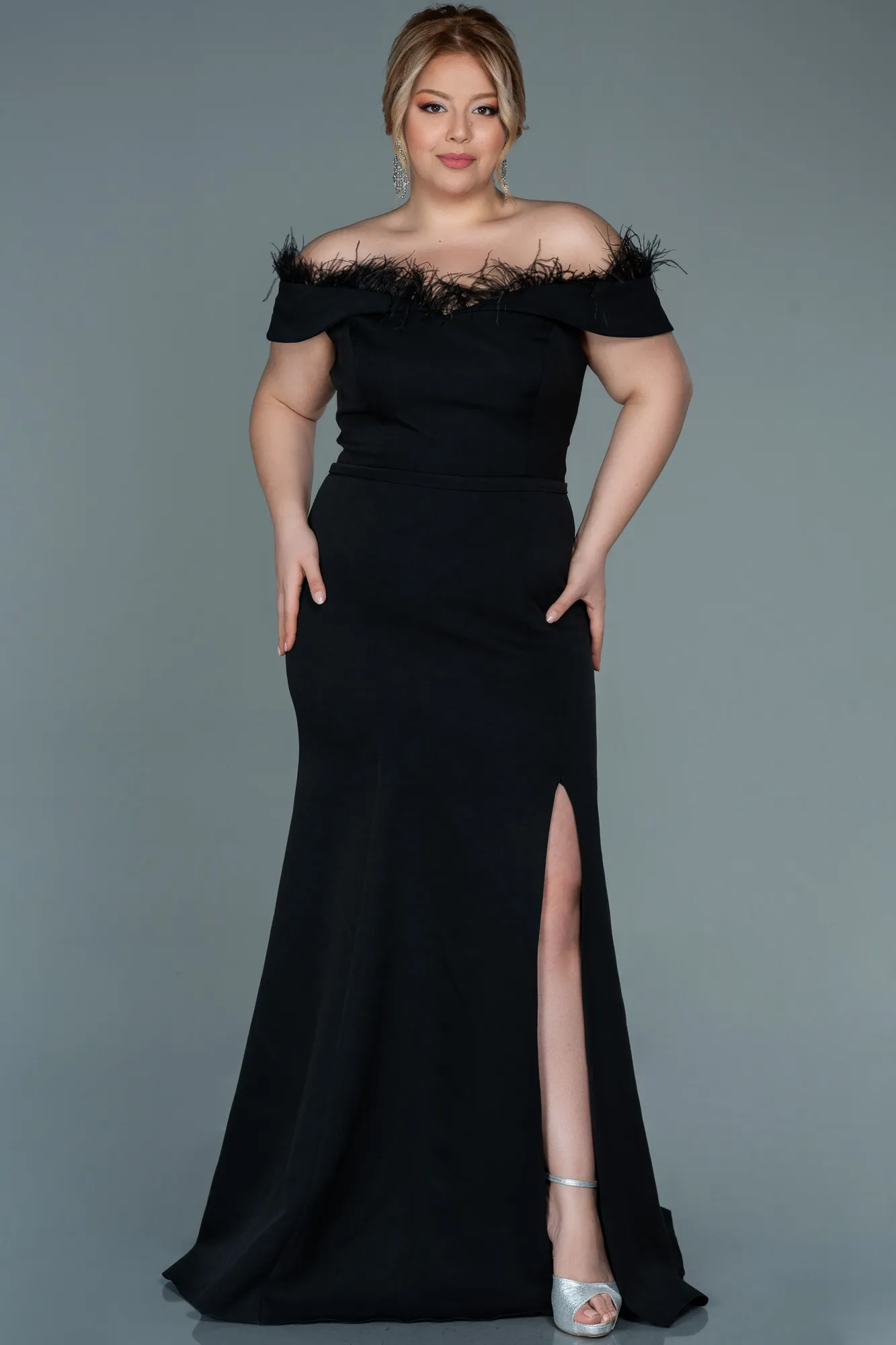 Black-Long Oversized Evening Dress ABU1459