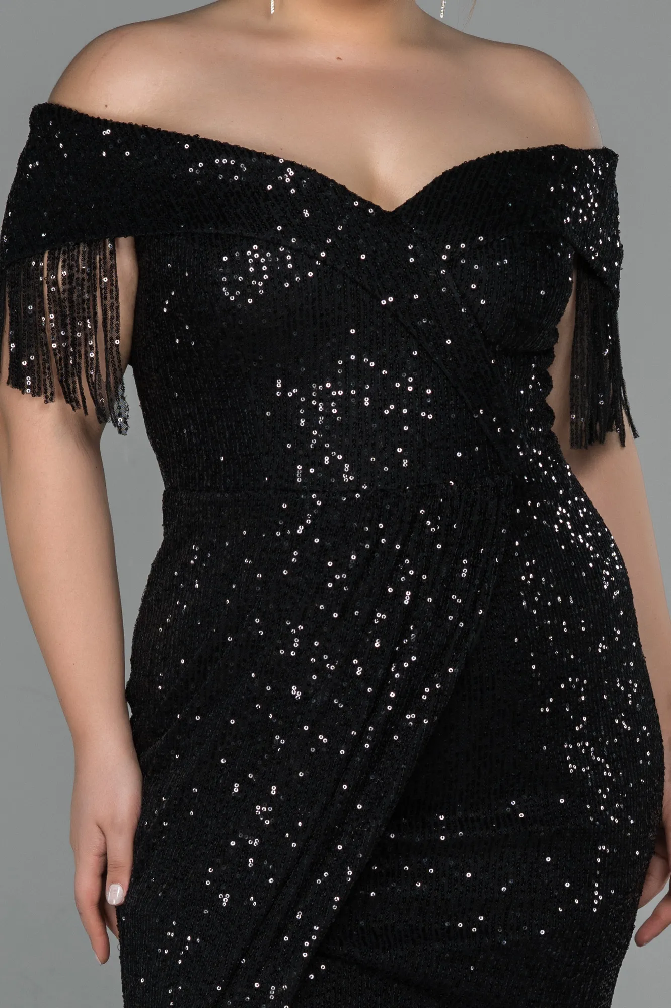 Black-Long Oversized Evening Dress ABU1745