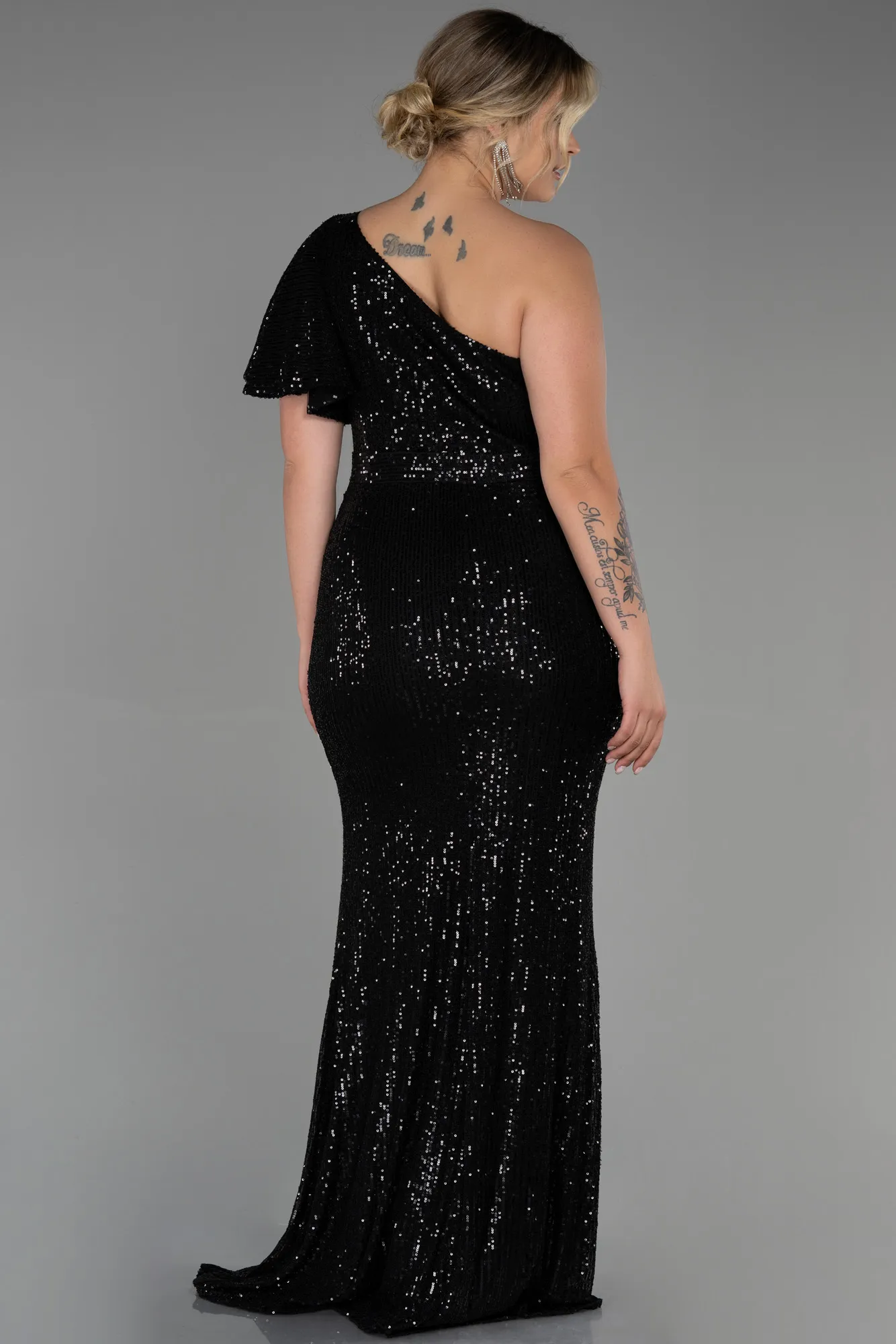 Black-Long Oversized Evening Dress ABU1893