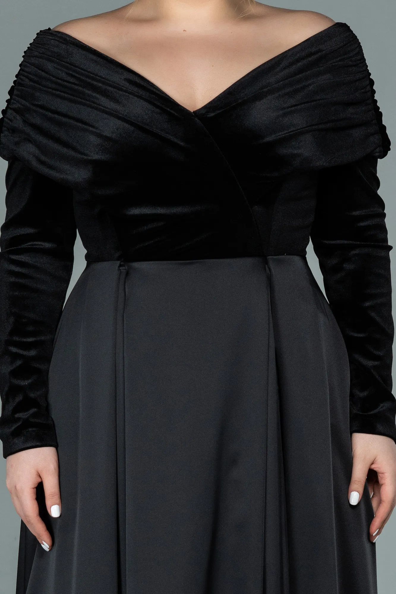 Black-Long Oversized Evening Dress ABU2084