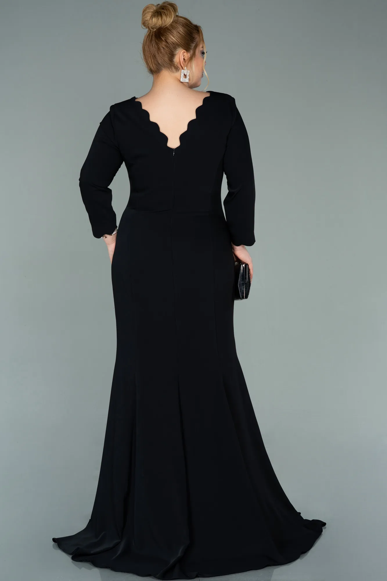 Black-Long Oversized Evening Dress ABU2213