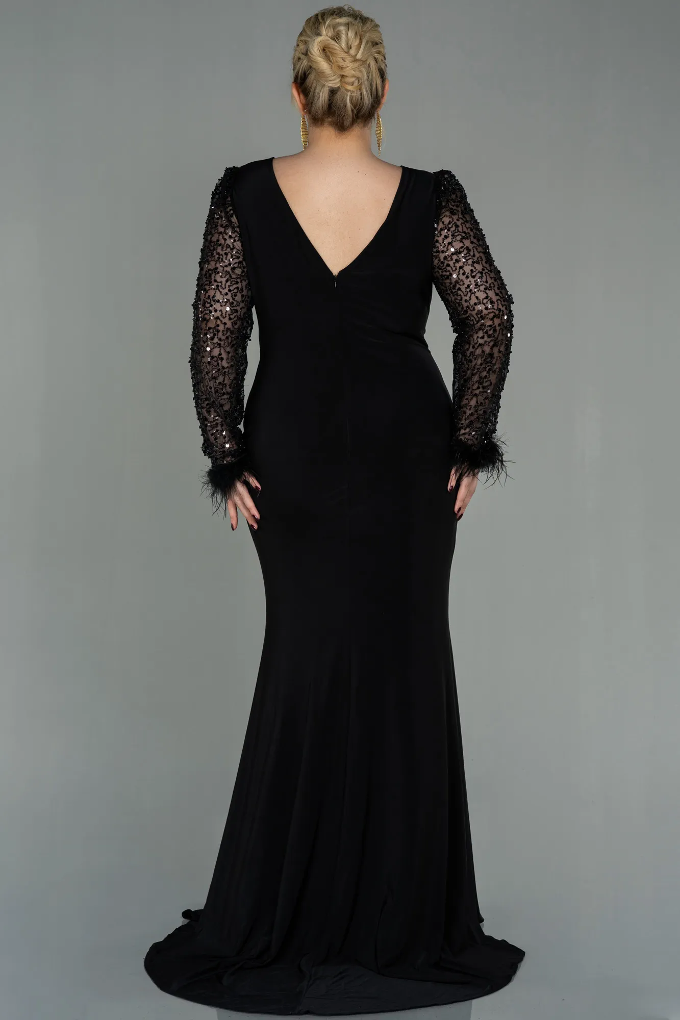 Black-Long Oversized Evening Dress ABU2976