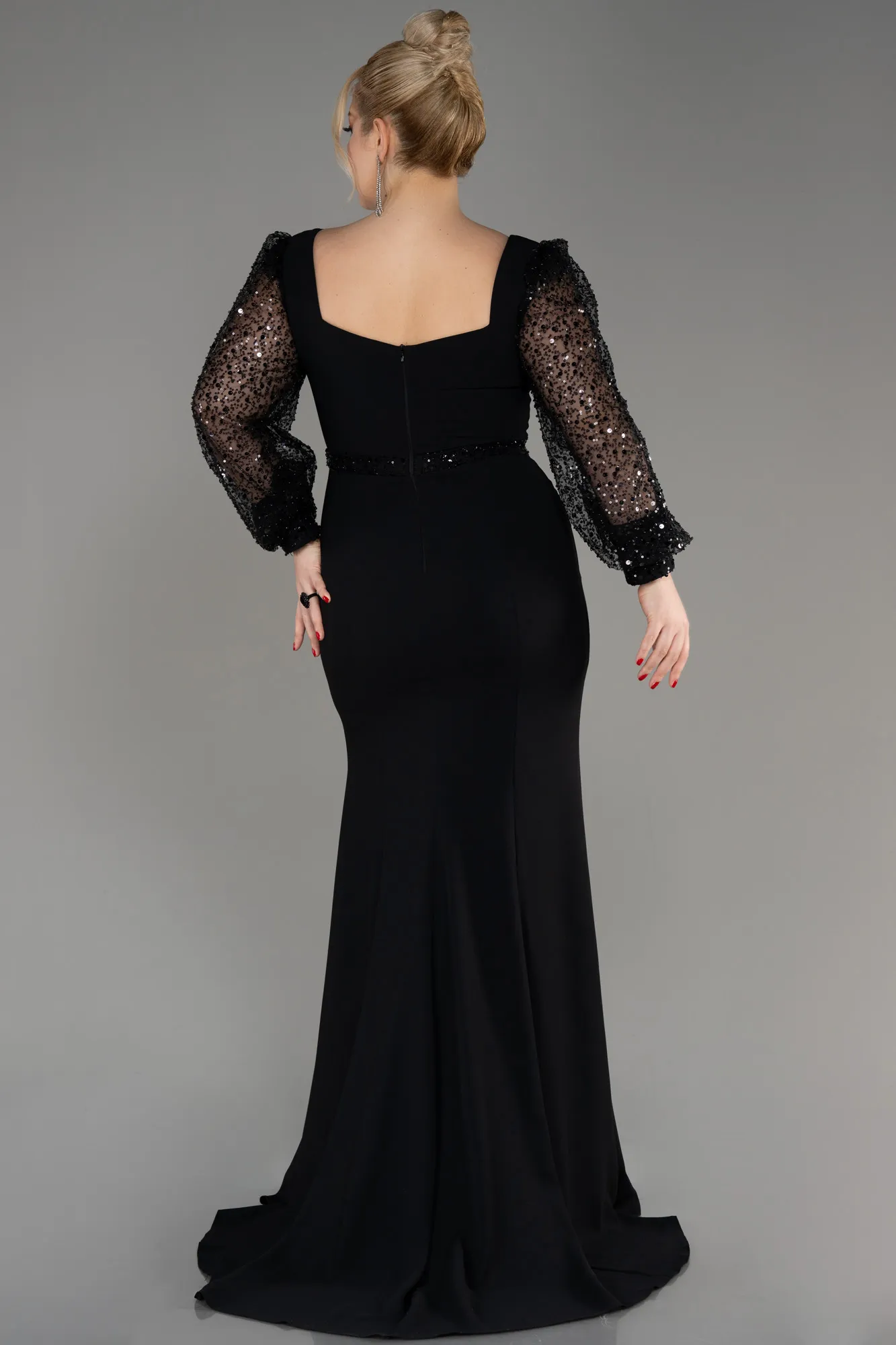 Black-Long Oversized Evening Dress ABU3912