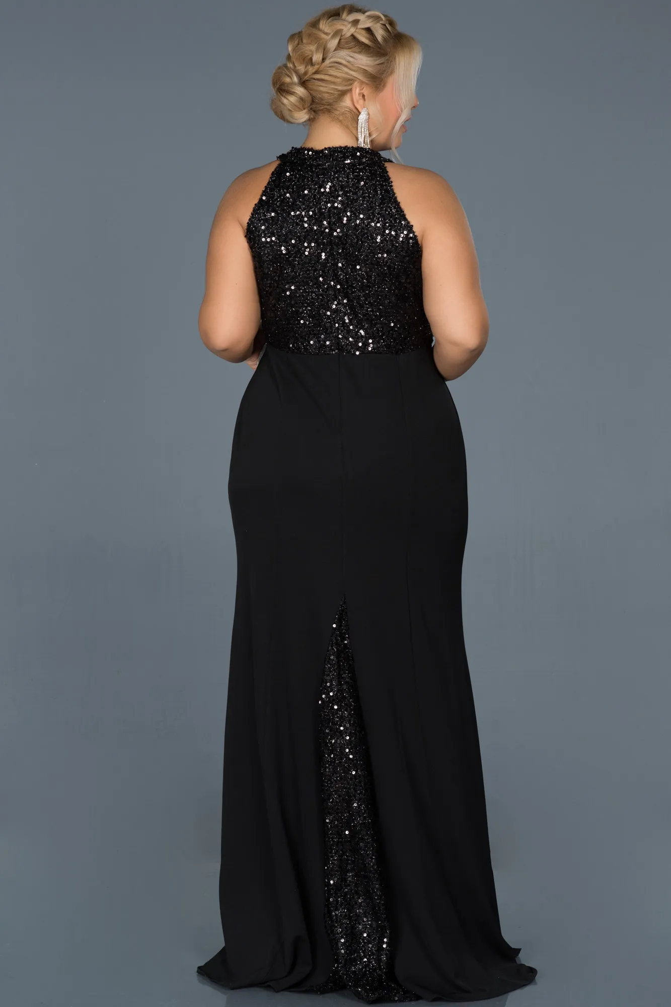 Black-Long Oversized Evening Dress ABU743