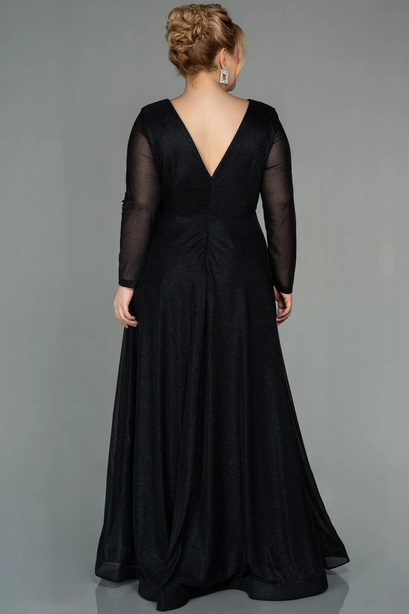 Black-Long Oversized Evening Dress ABU991