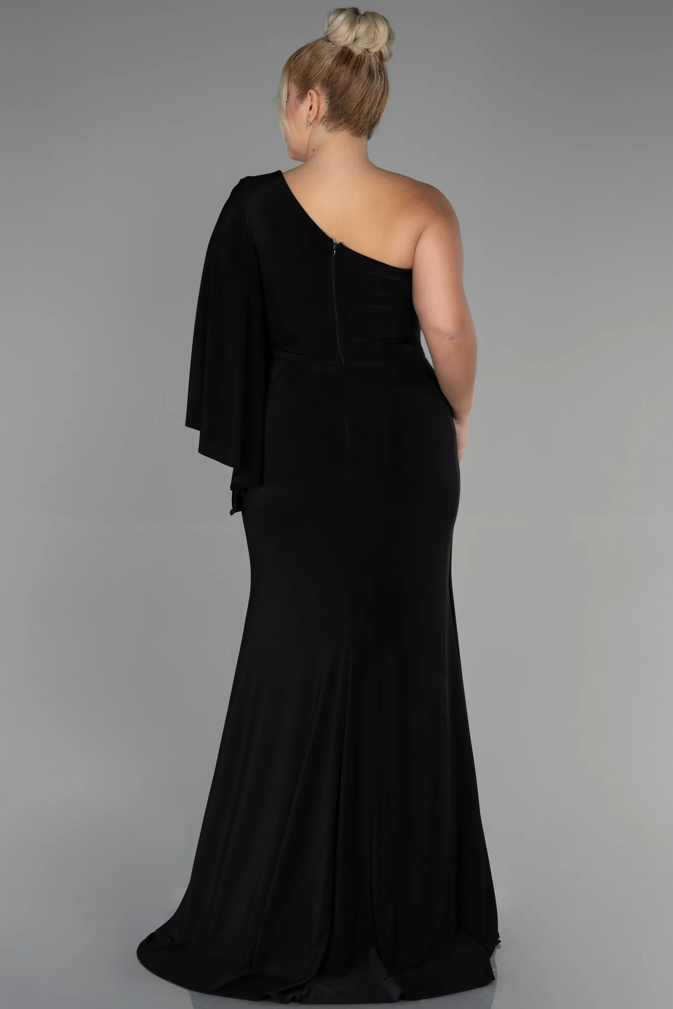 Black-Long Plus Size Engagement Dress ABU3373