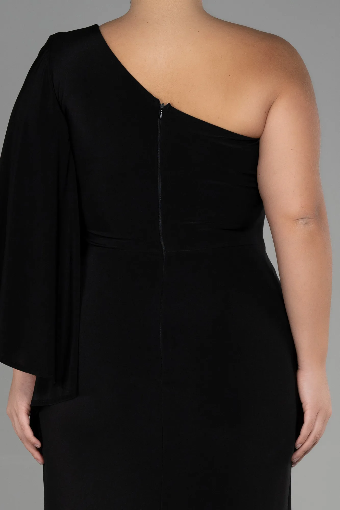 Black-Long Plus Size Engagement Dress ABU3373