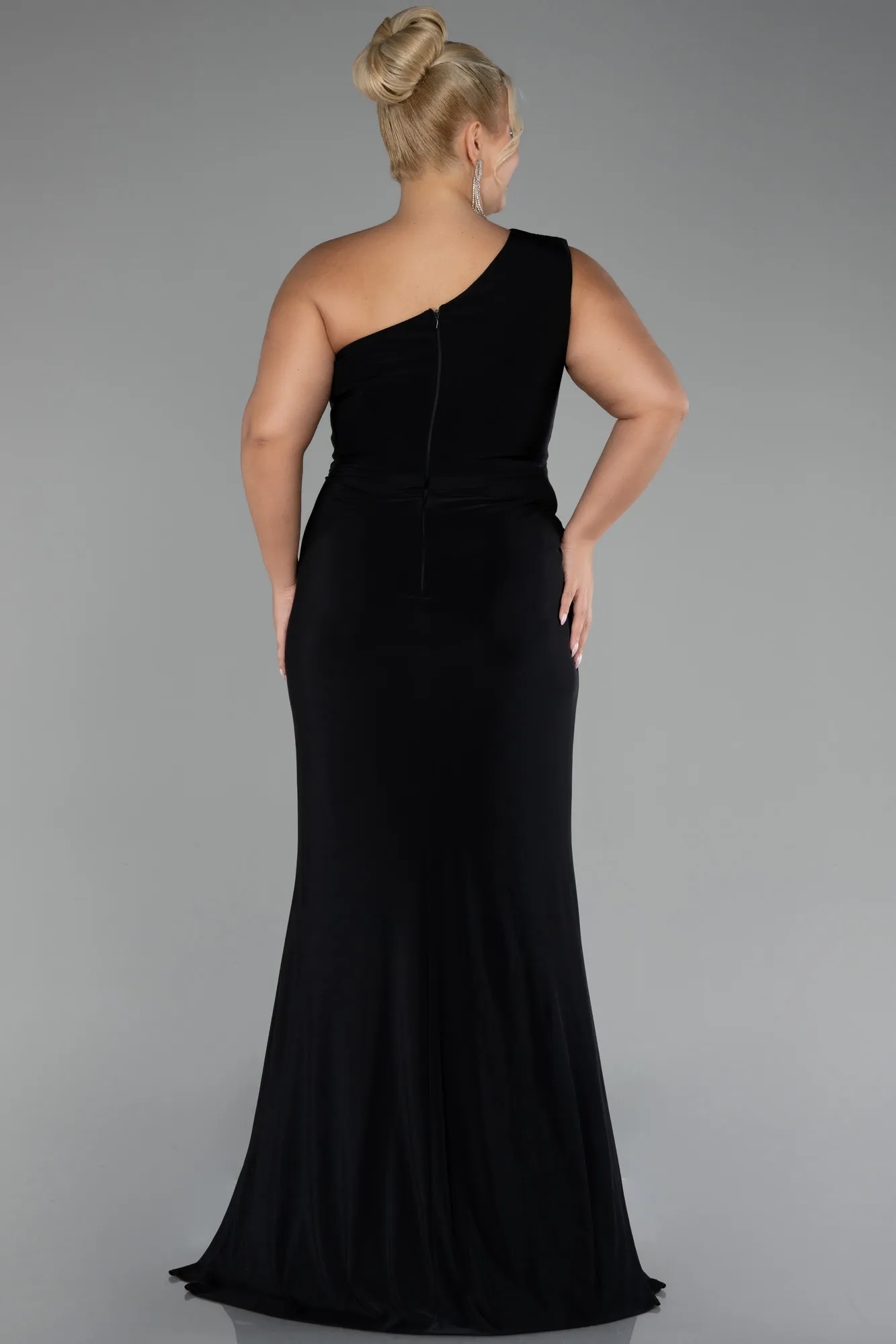 Black-Long Plus Size Engagement Dress ABU4148