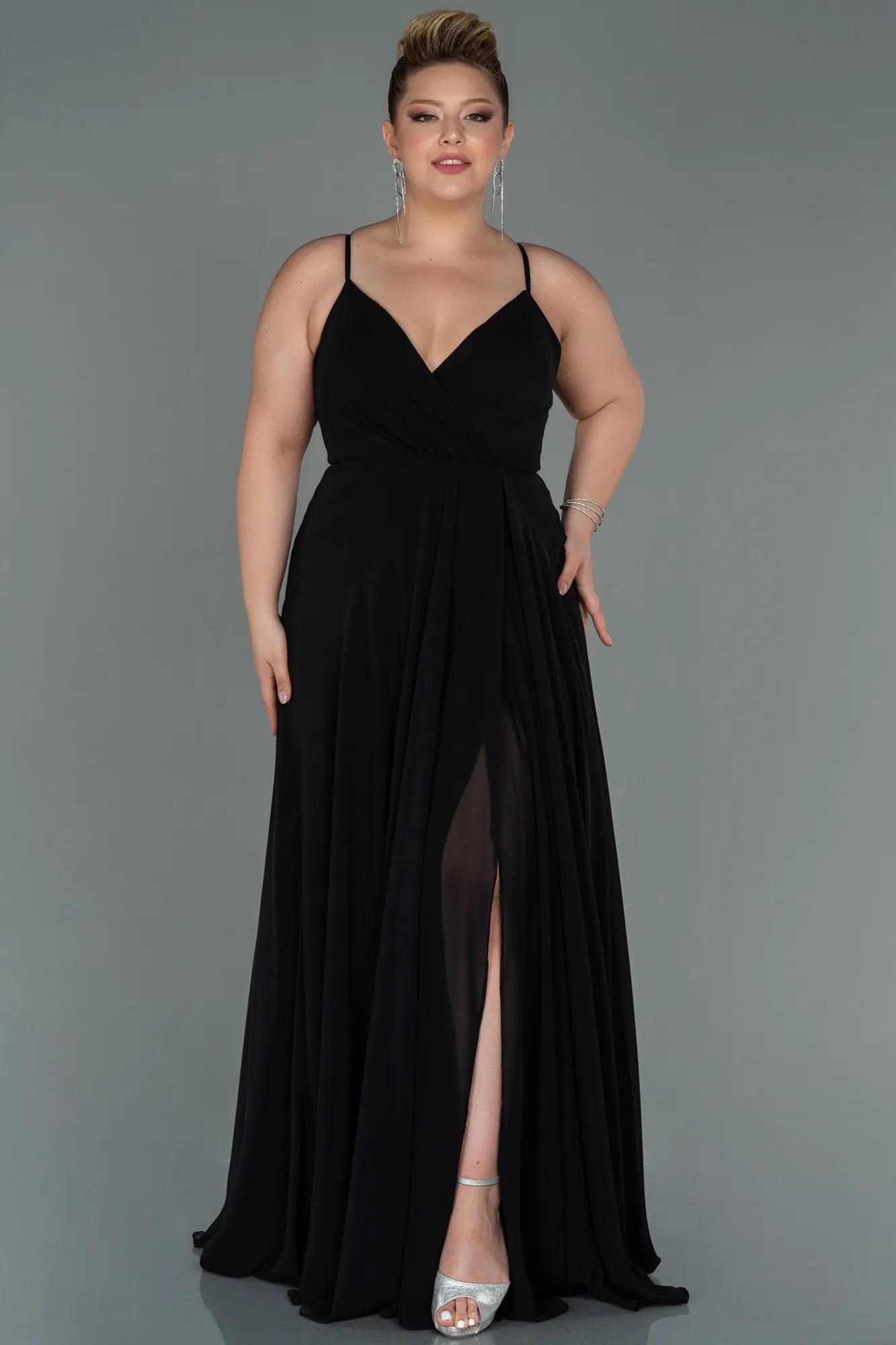 Black-Long Plus Size Evening Dress ABU1324
