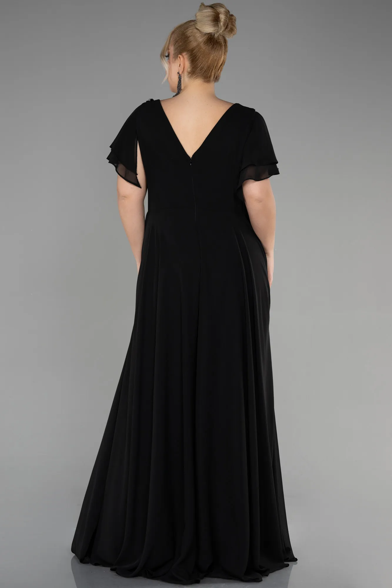 Black-Long Plus Size Evening Dress ABU1562