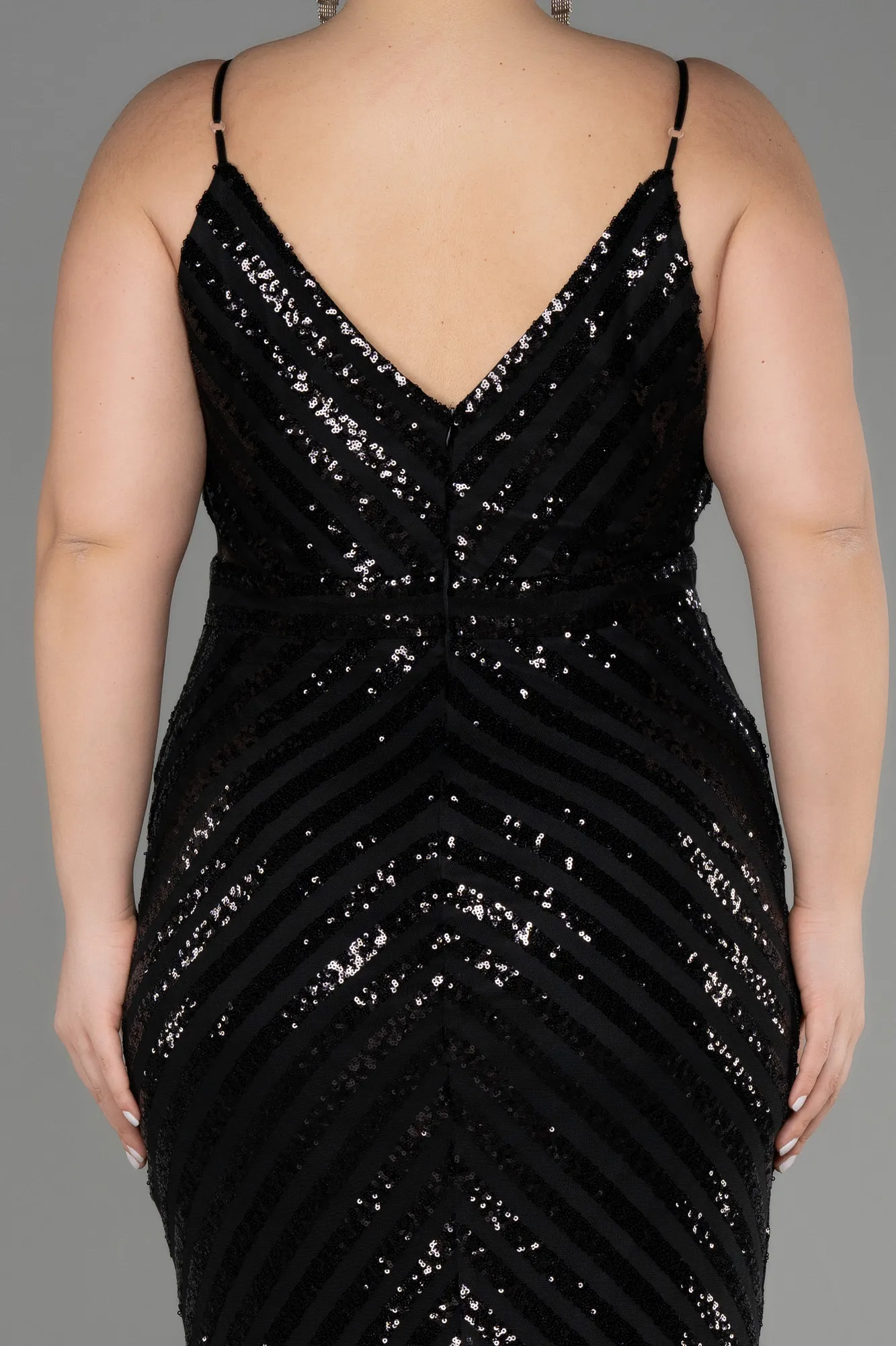 Black-Long Plus Size Evening Dress ABU1661
