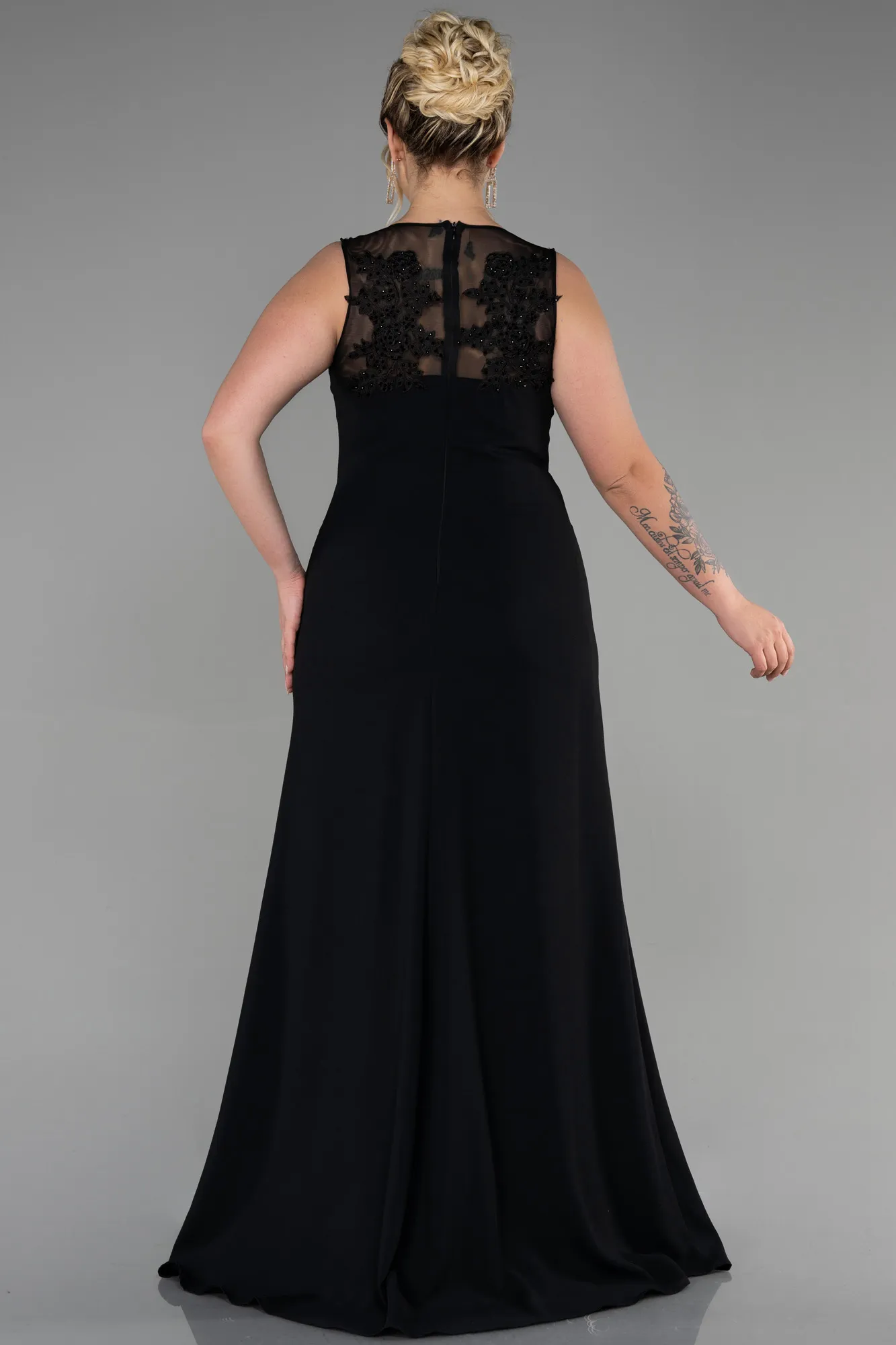 Black-Long Plus Size Evening Dress ABU1870