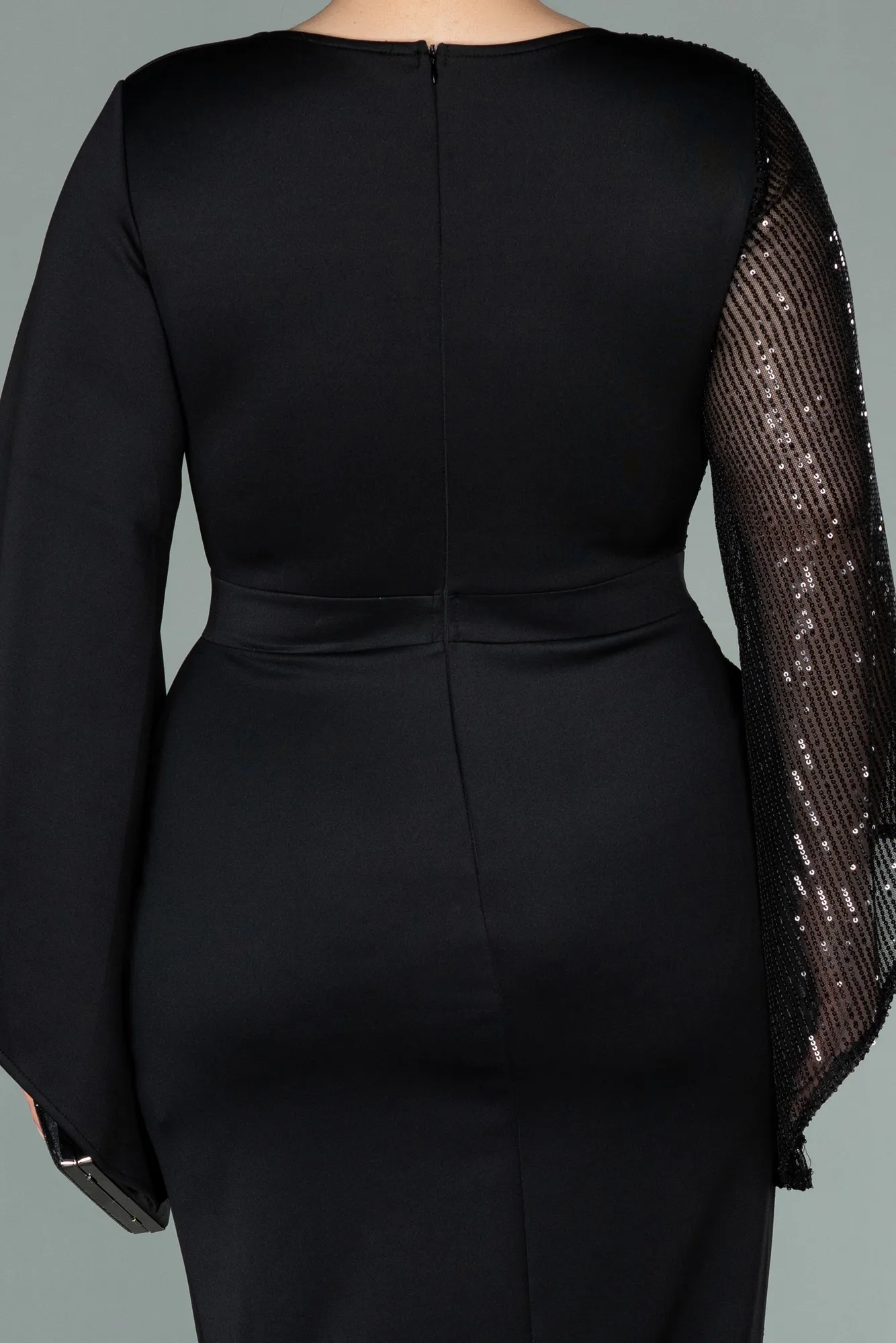 Black-Long Plus Size Evening Dress ABU2149