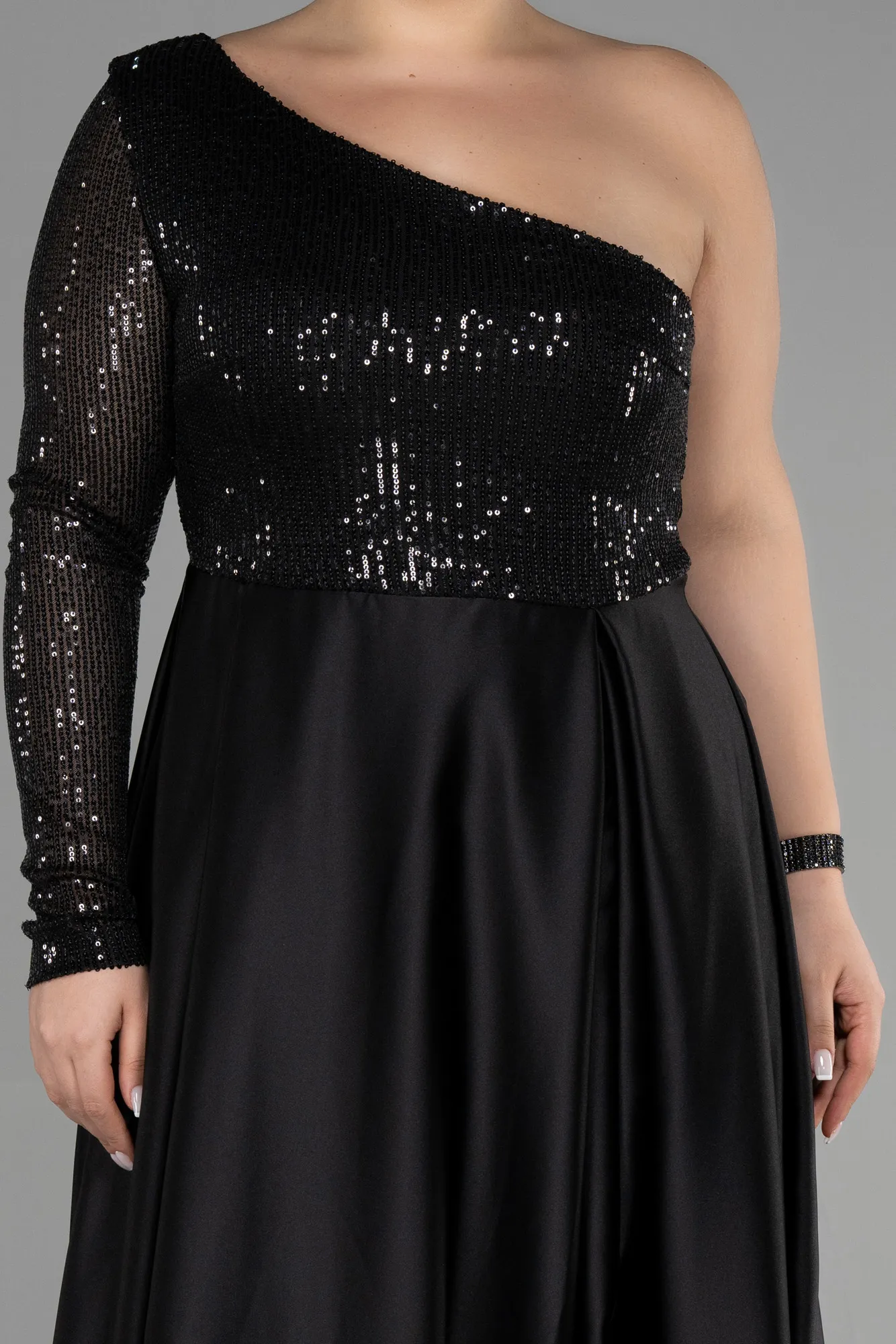 Black-Long Plus Size Evening Dress ABU2165