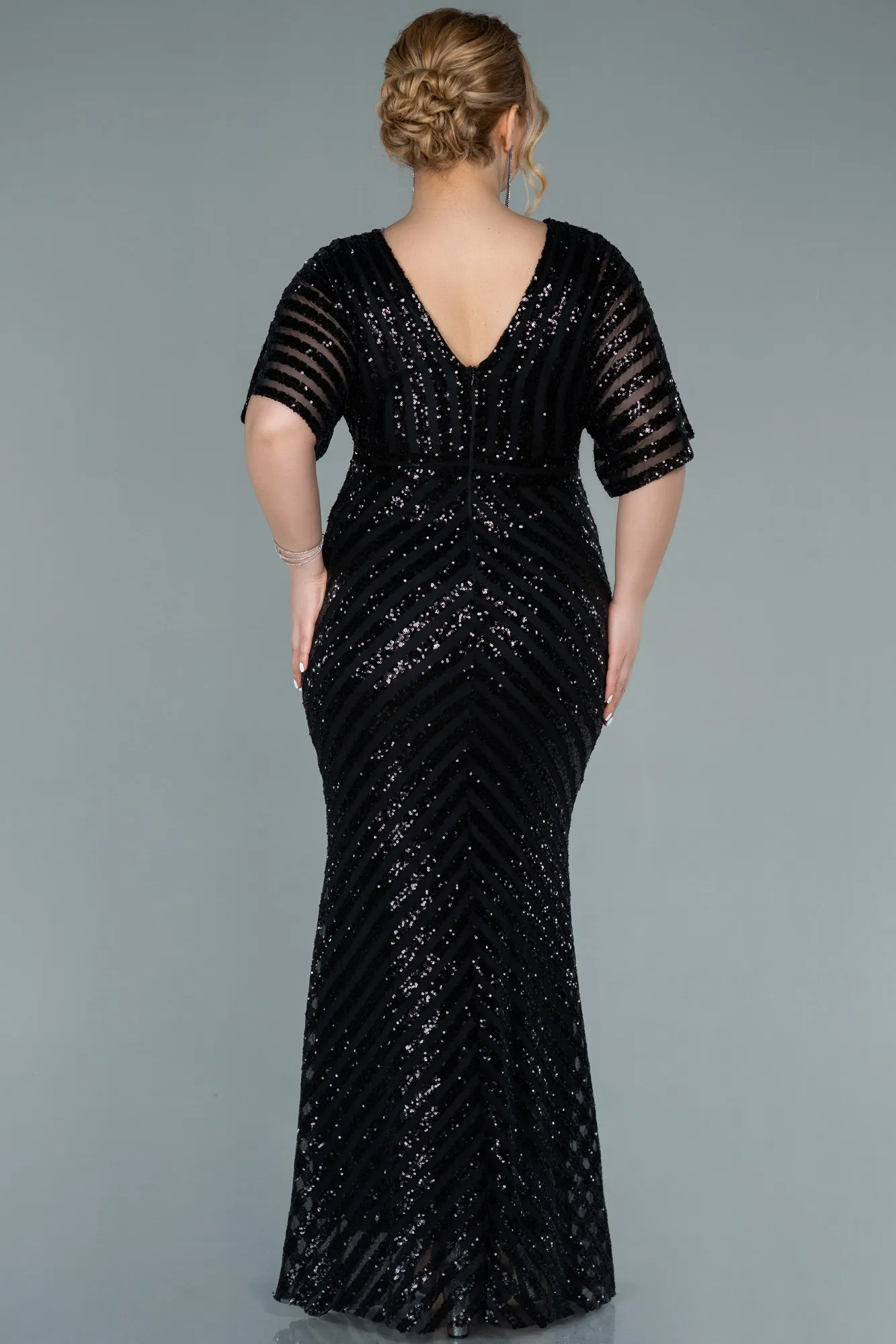 Black-Long Plus Size Evening Dress ABU2309
