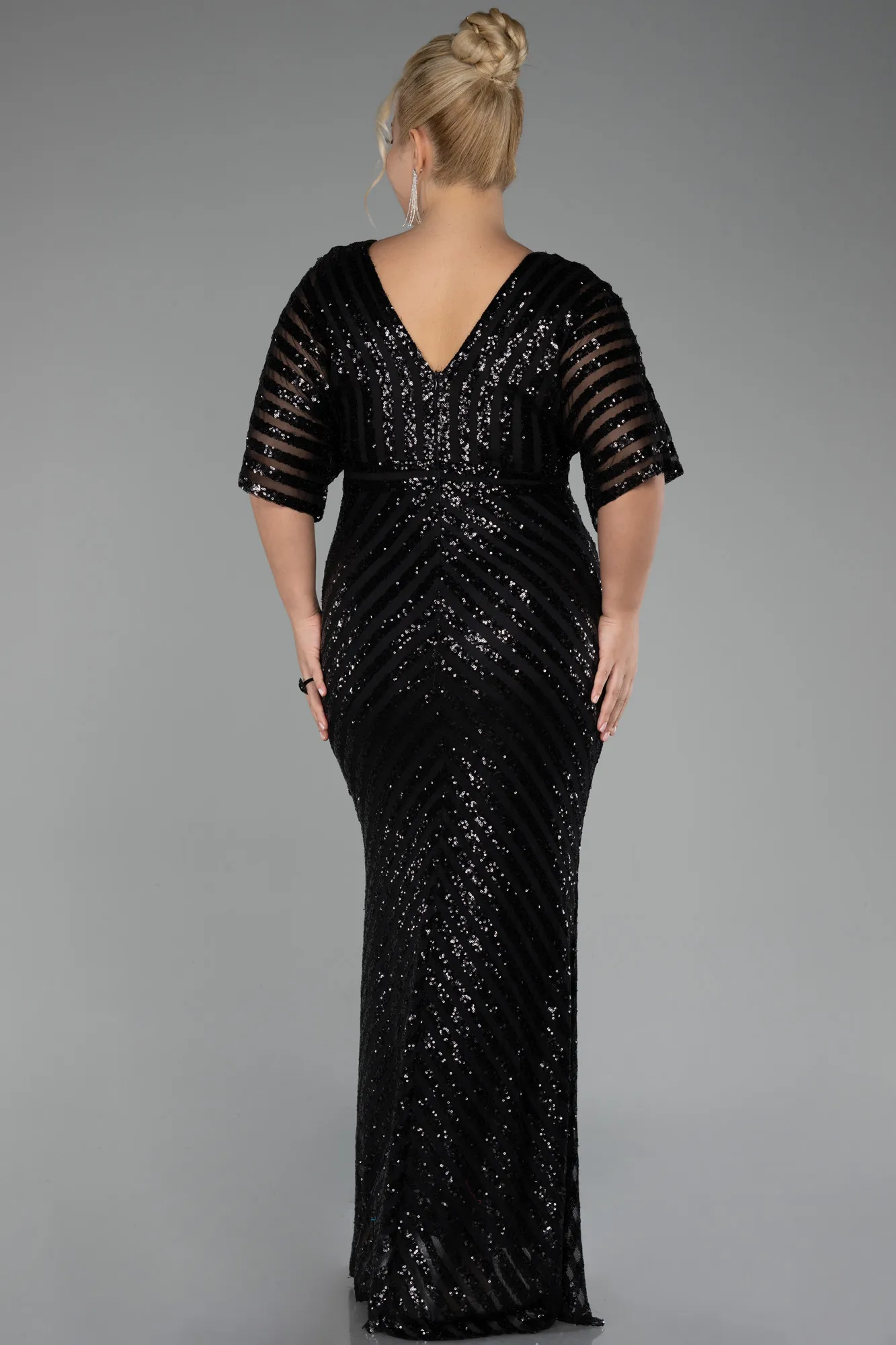 Black-Long Plus Size Evening Dress ABU2309