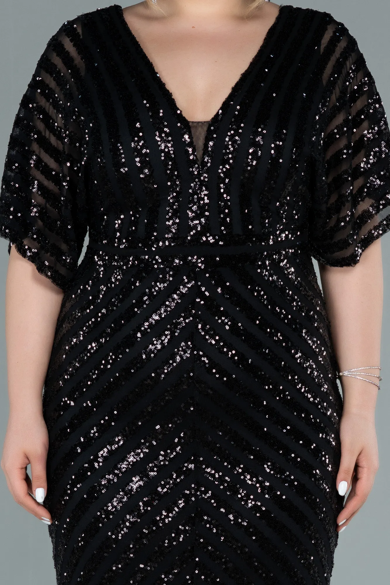 Black-Long Plus Size Evening Dress ABU2309