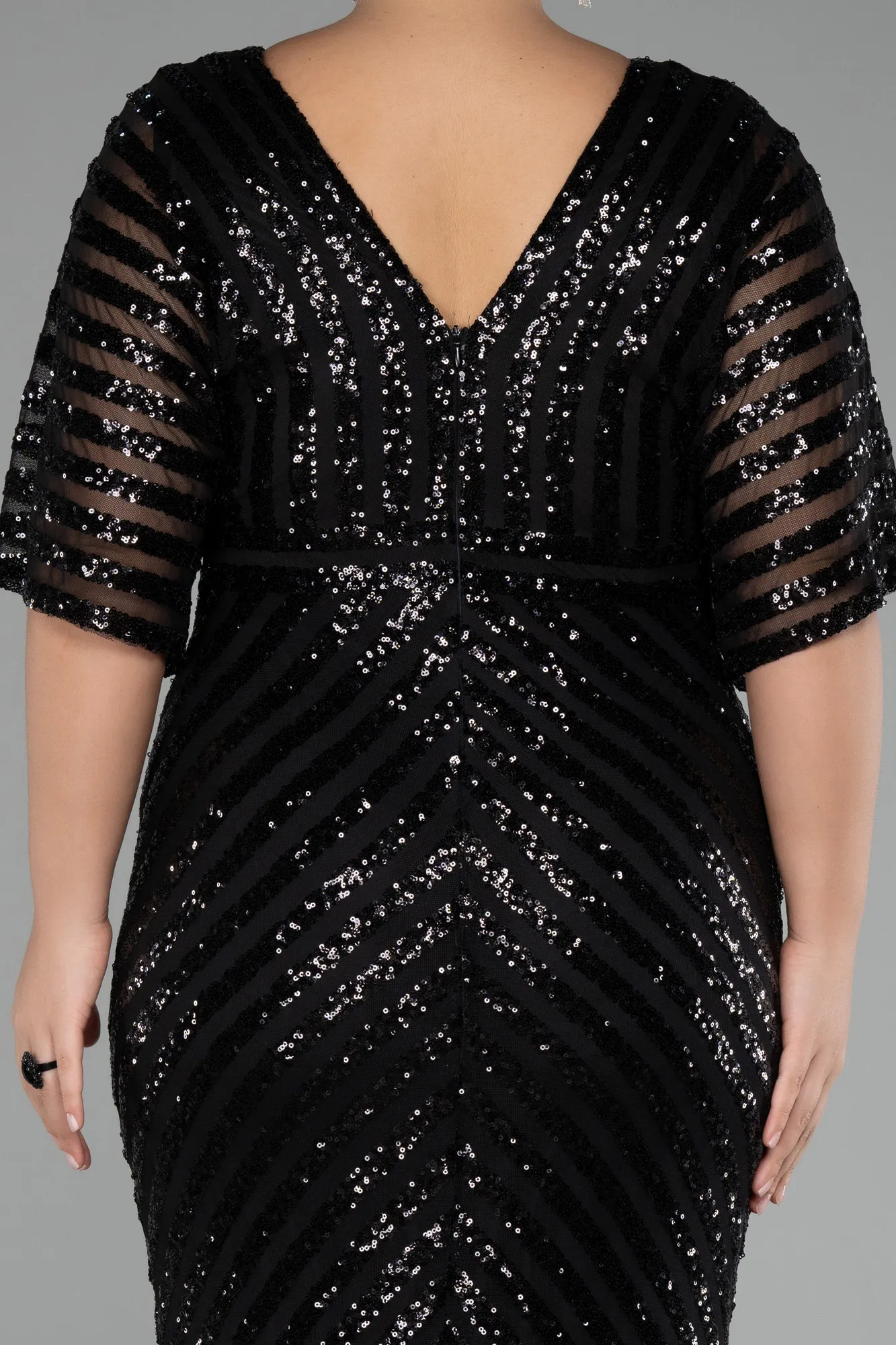 Black-Long Plus Size Evening Dress ABU2309