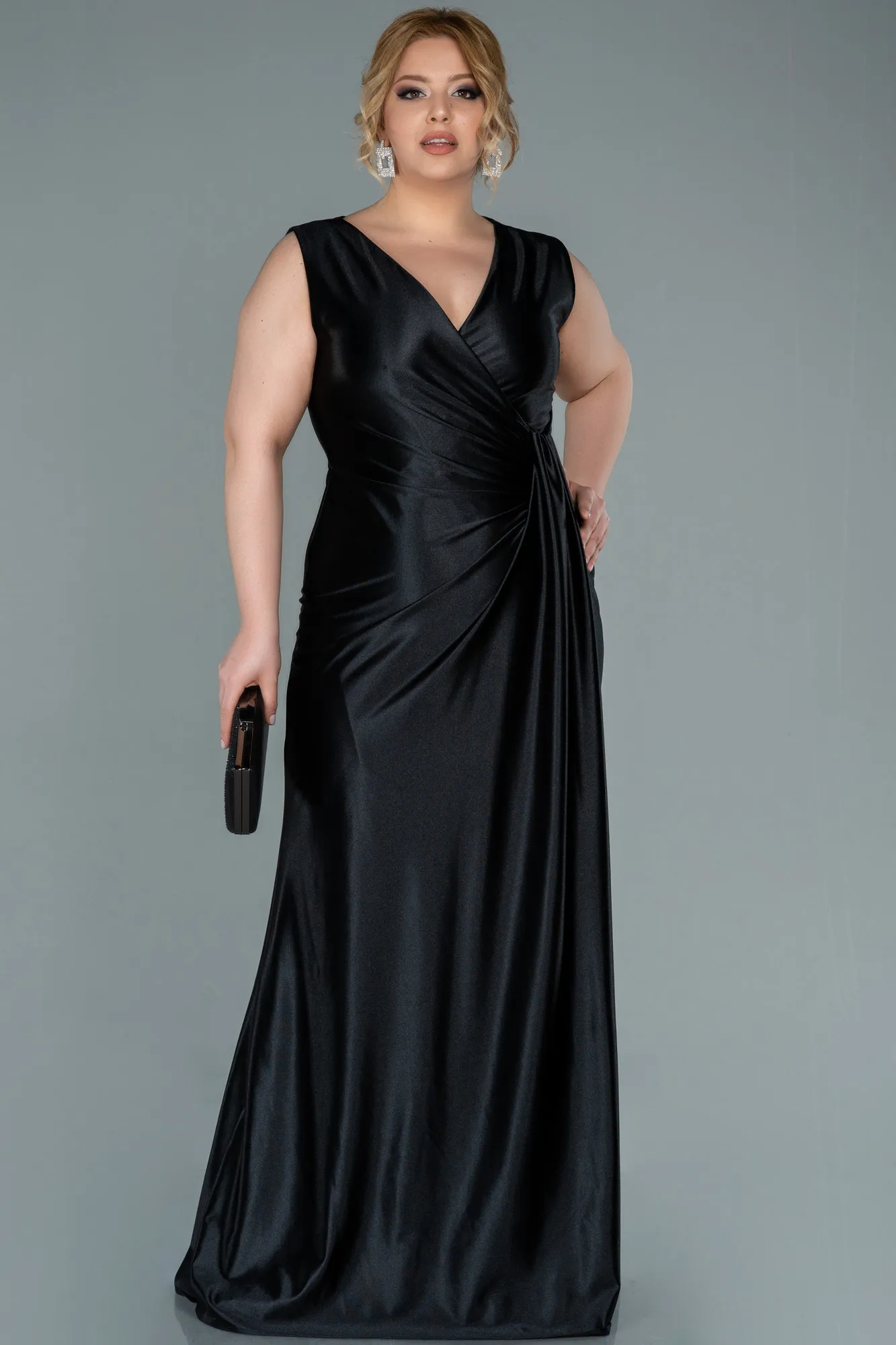Black-Long Plus Size Evening Dress ABU2366