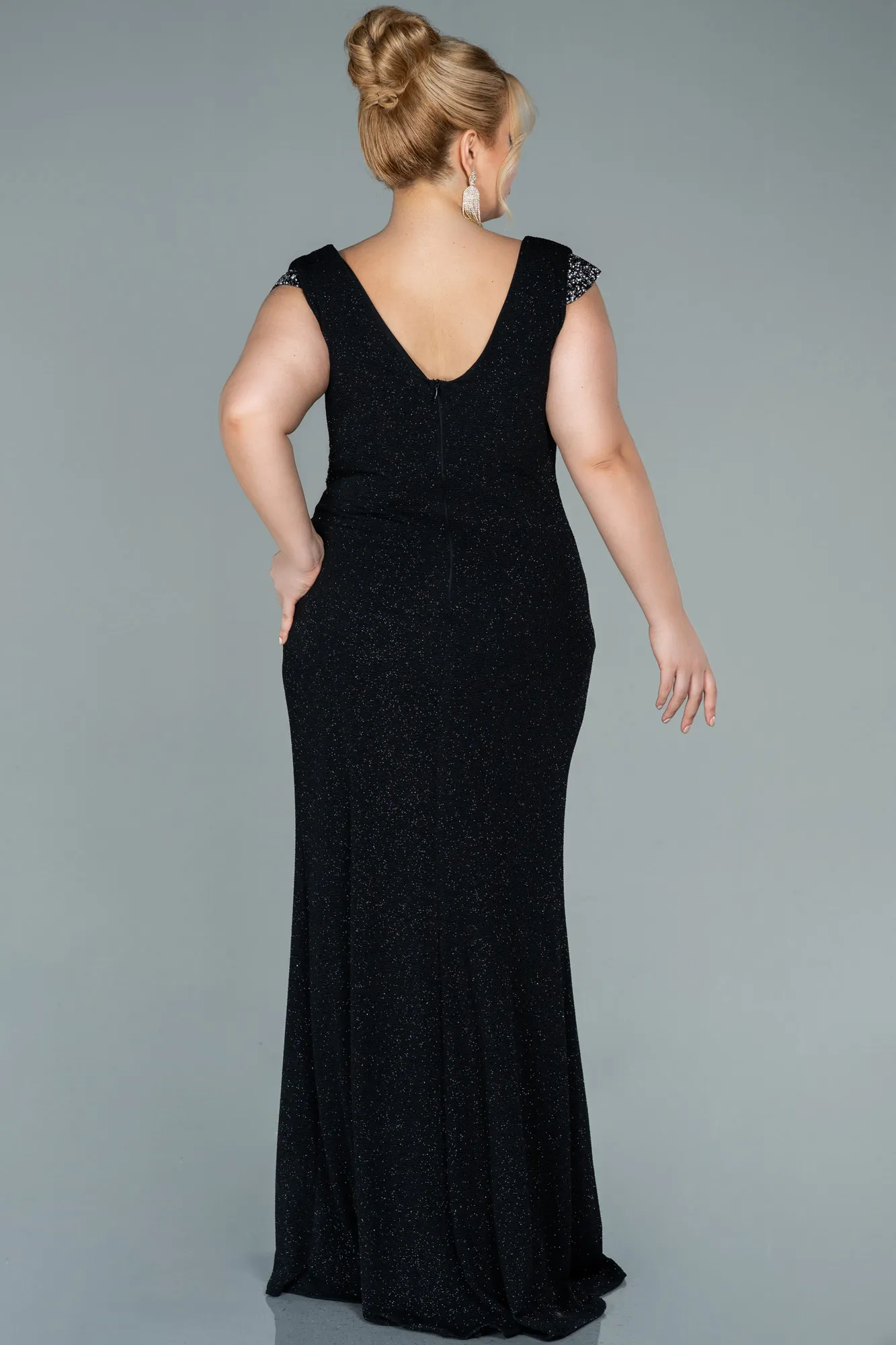 Black-Long Plus Size Evening Dress ABU2438