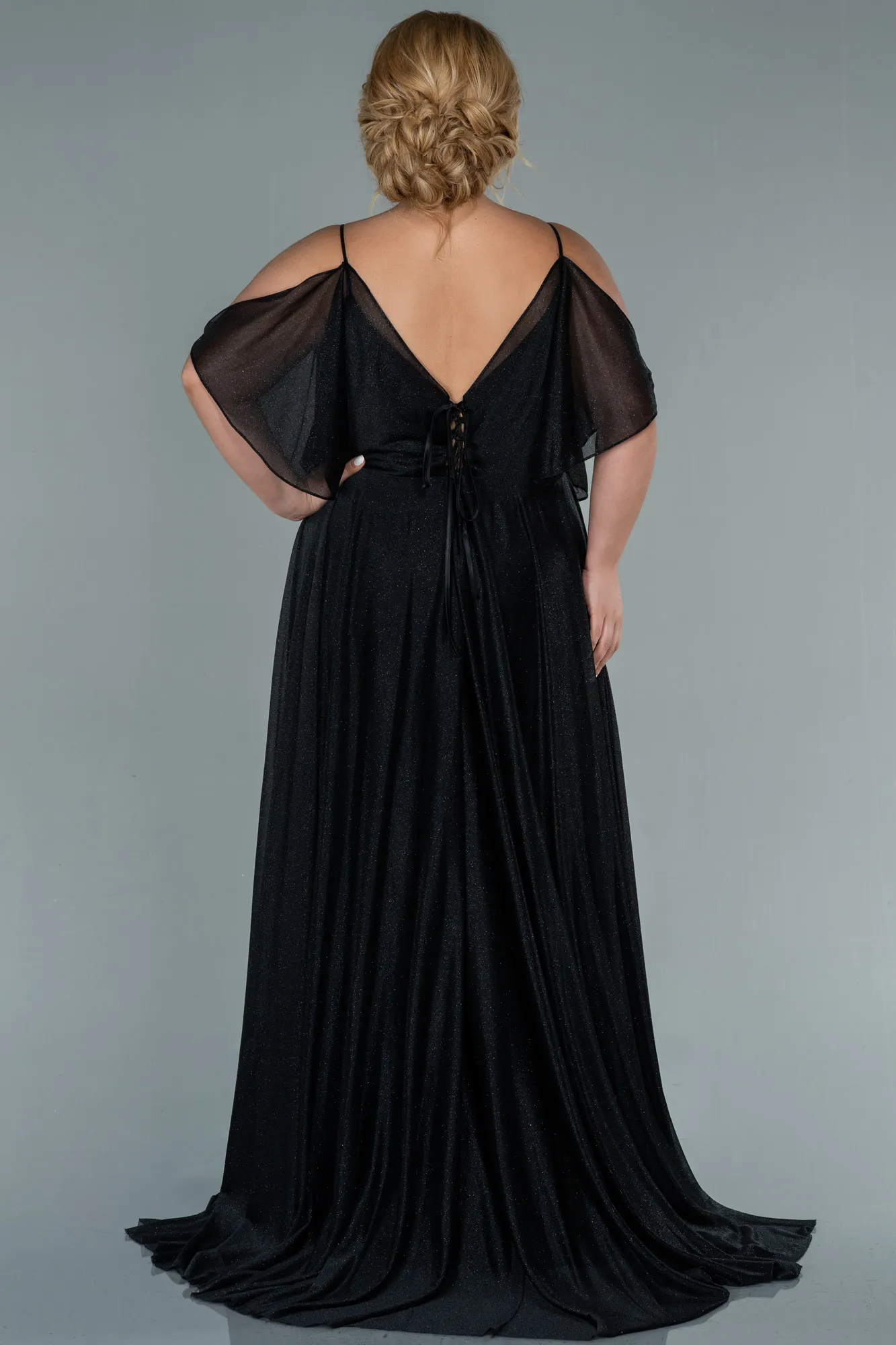 Black-Long Plus Size Evening Dress ABU2487