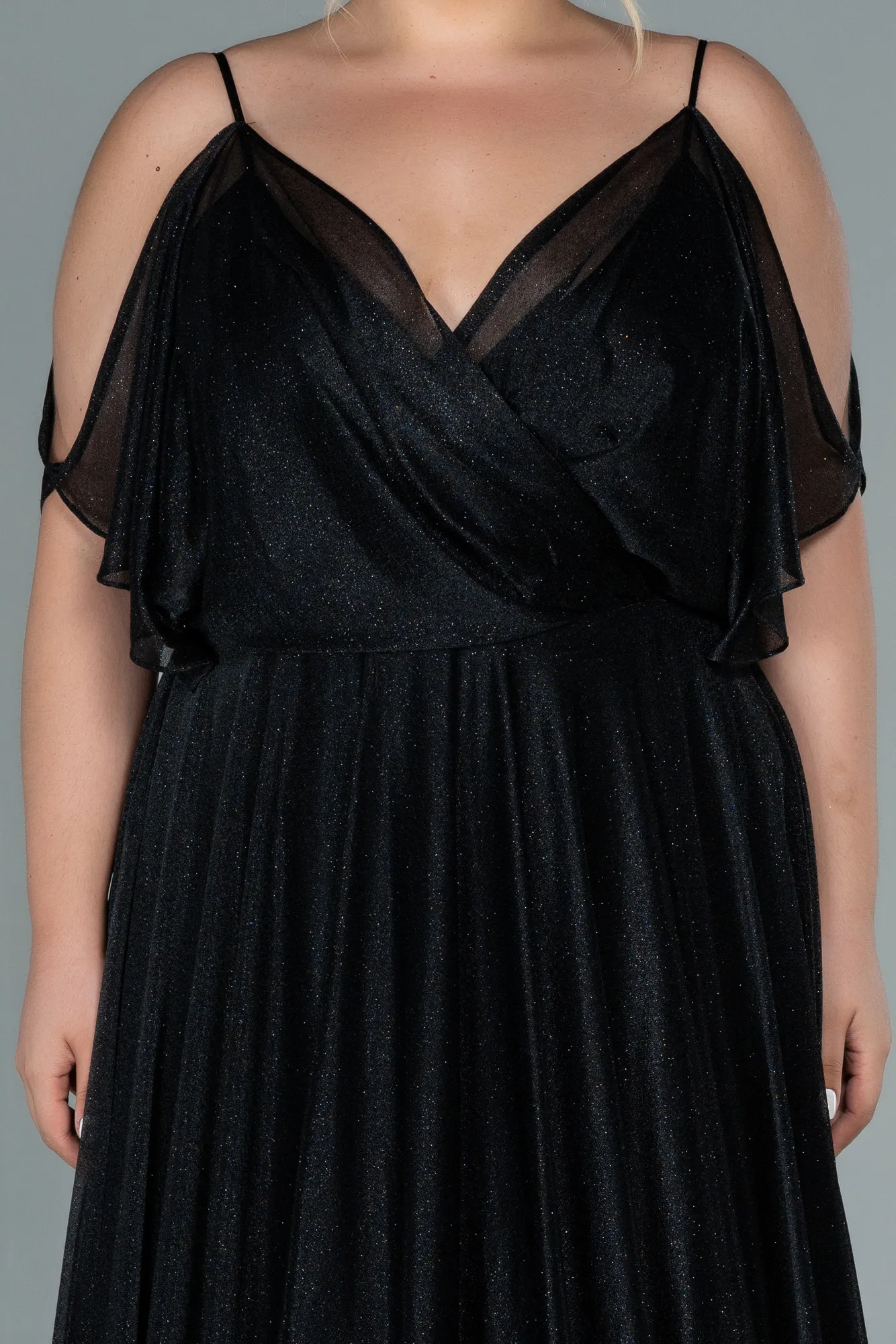Black-Long Plus Size Evening Dress ABU2487