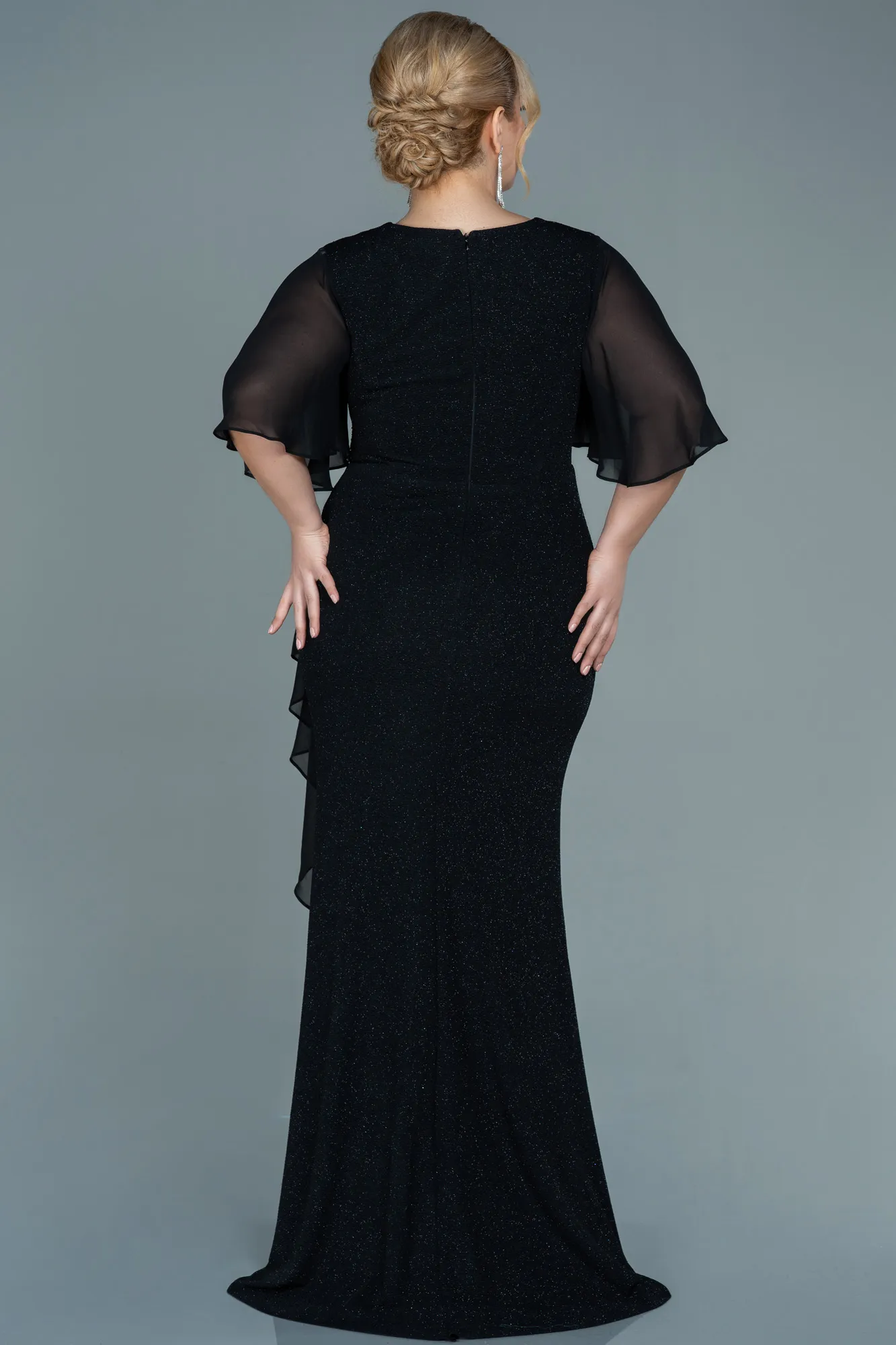 Black-Long Plus Size Evening Dress ABU2651