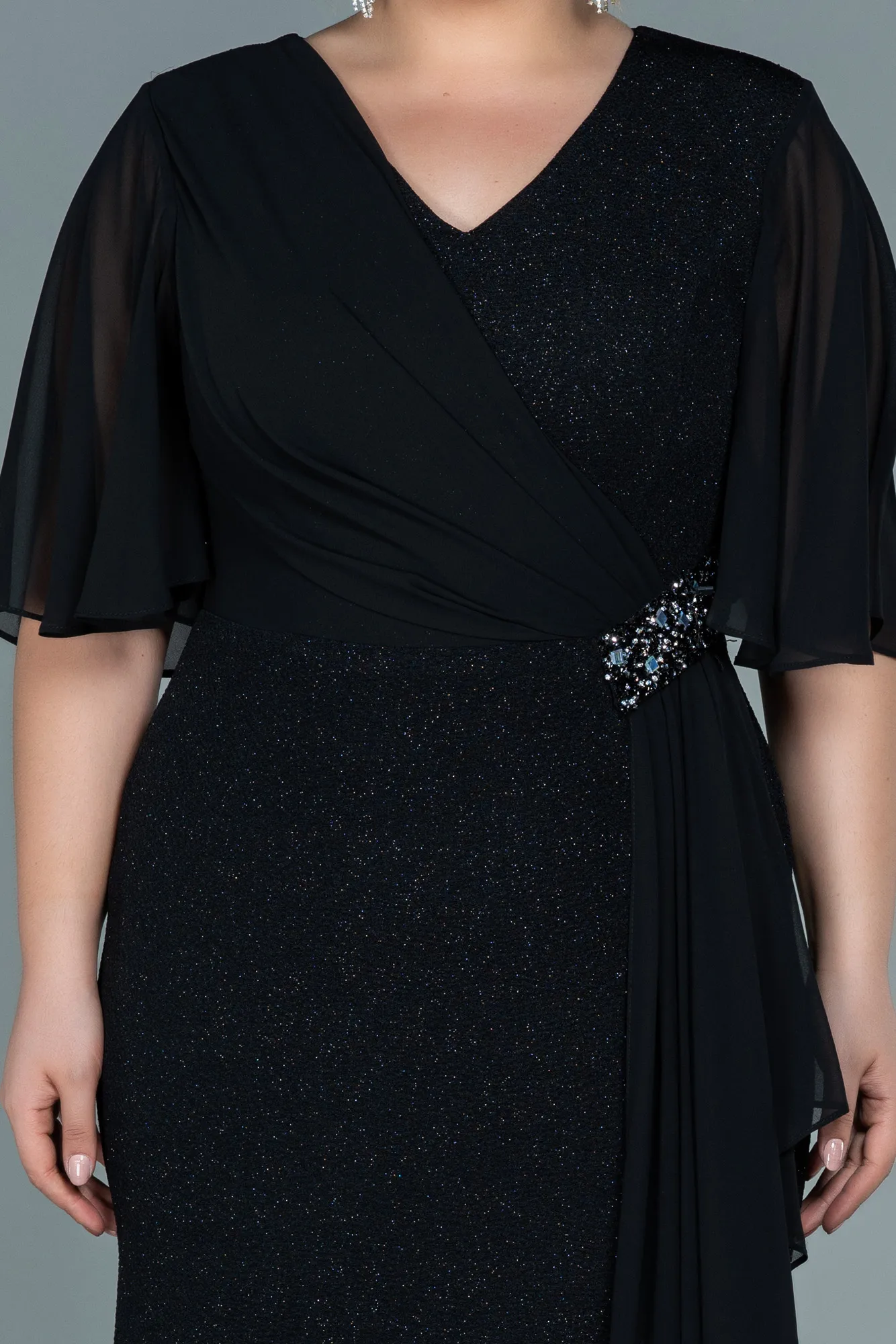 Black-Long Plus Size Evening Dress ABU2651