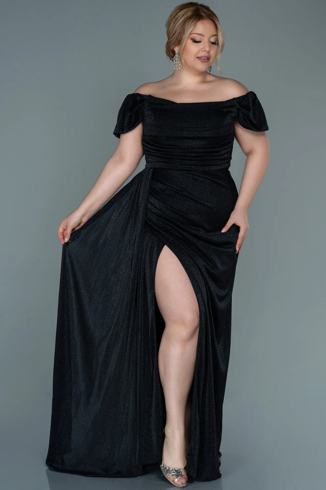 Black-Long Plus Size Evening Dress ABU2658