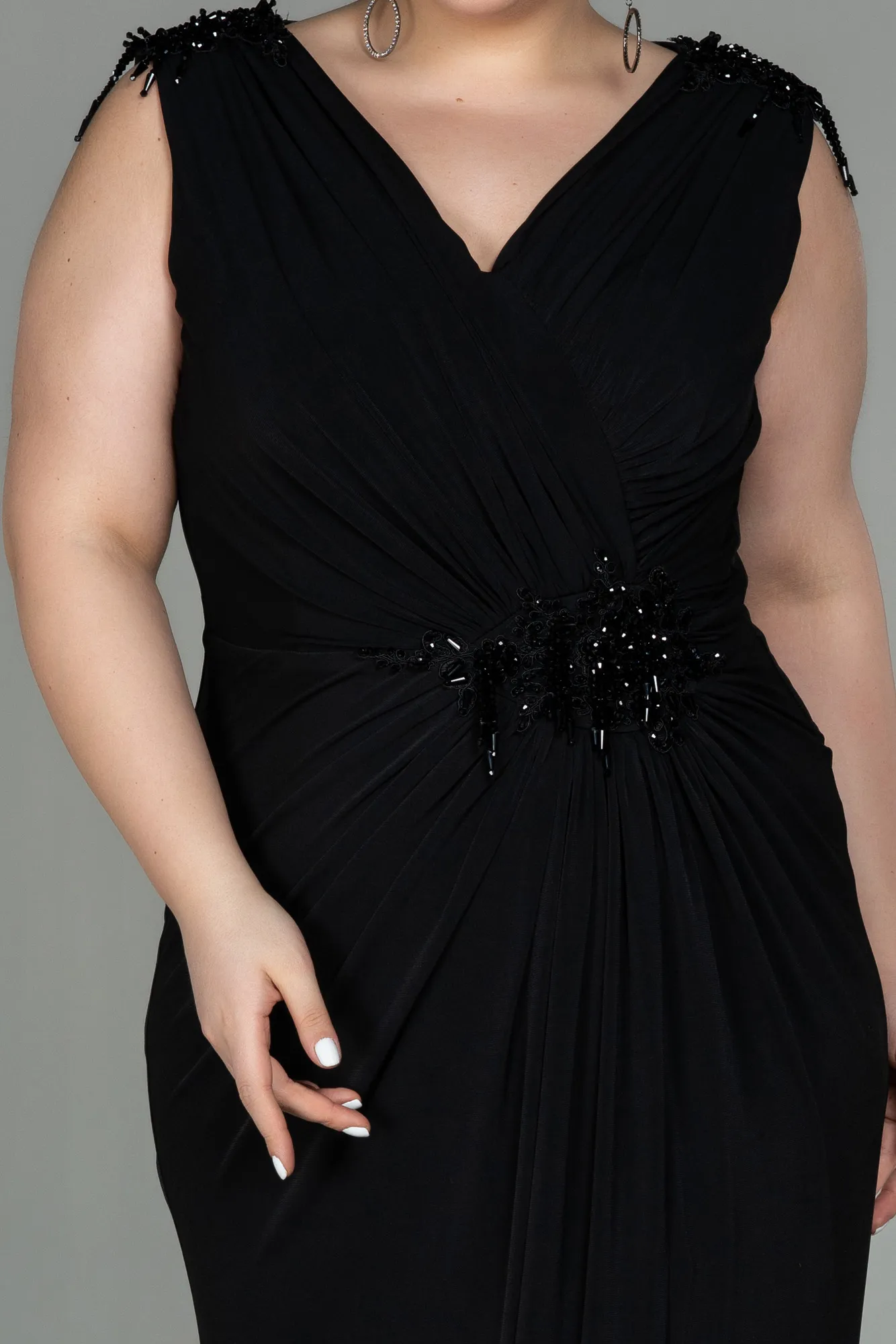 Black-Long Plus Size Evening Dress ABU2854