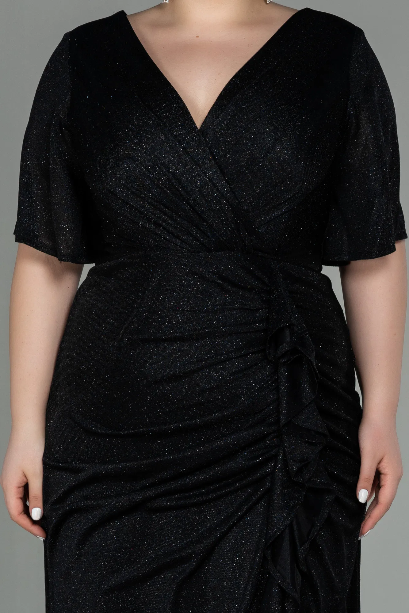 Black-Long Plus Size Evening Dress ABU2867