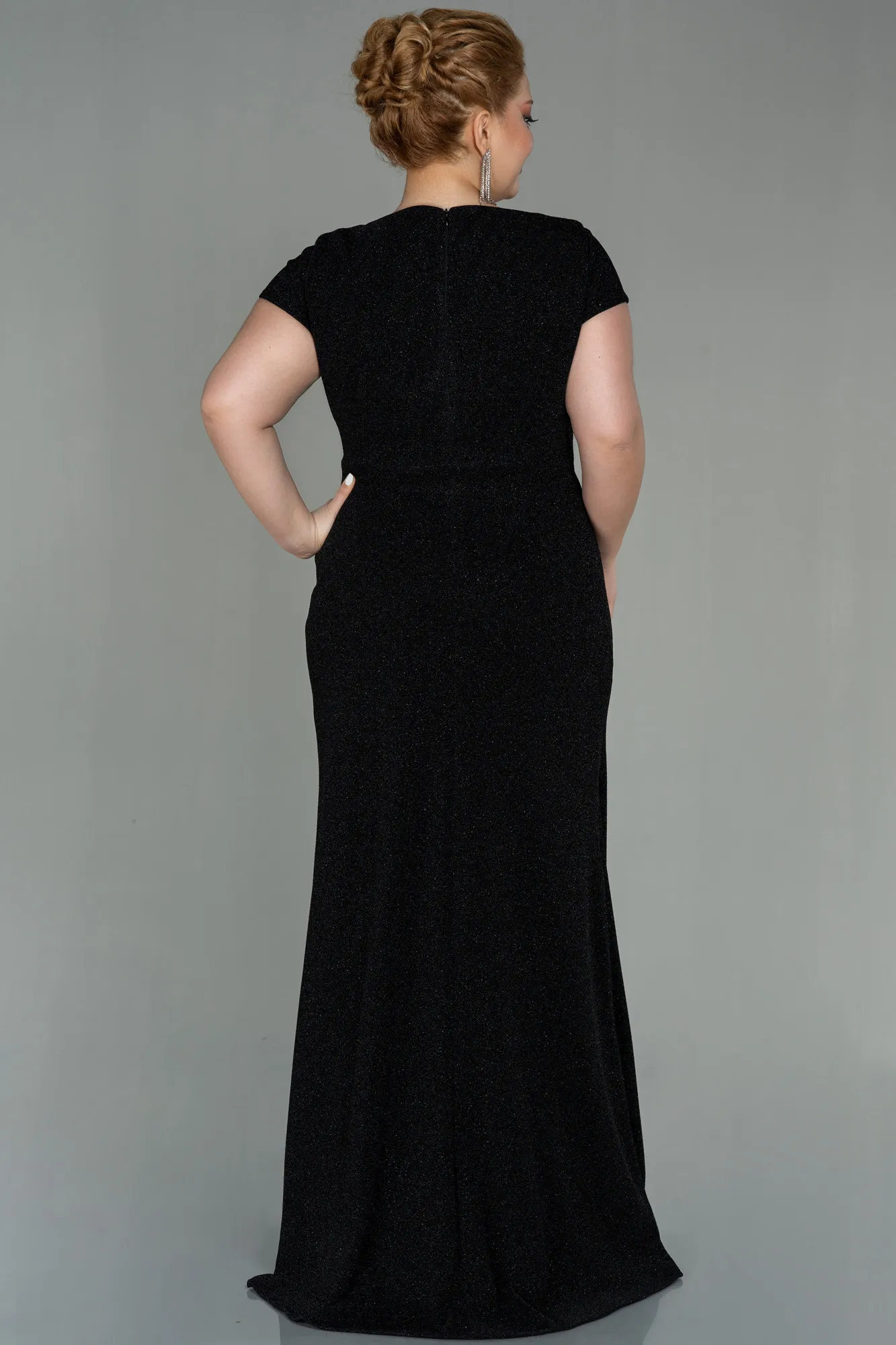 Black-Long Plus Size Evening Dress ABU2870
