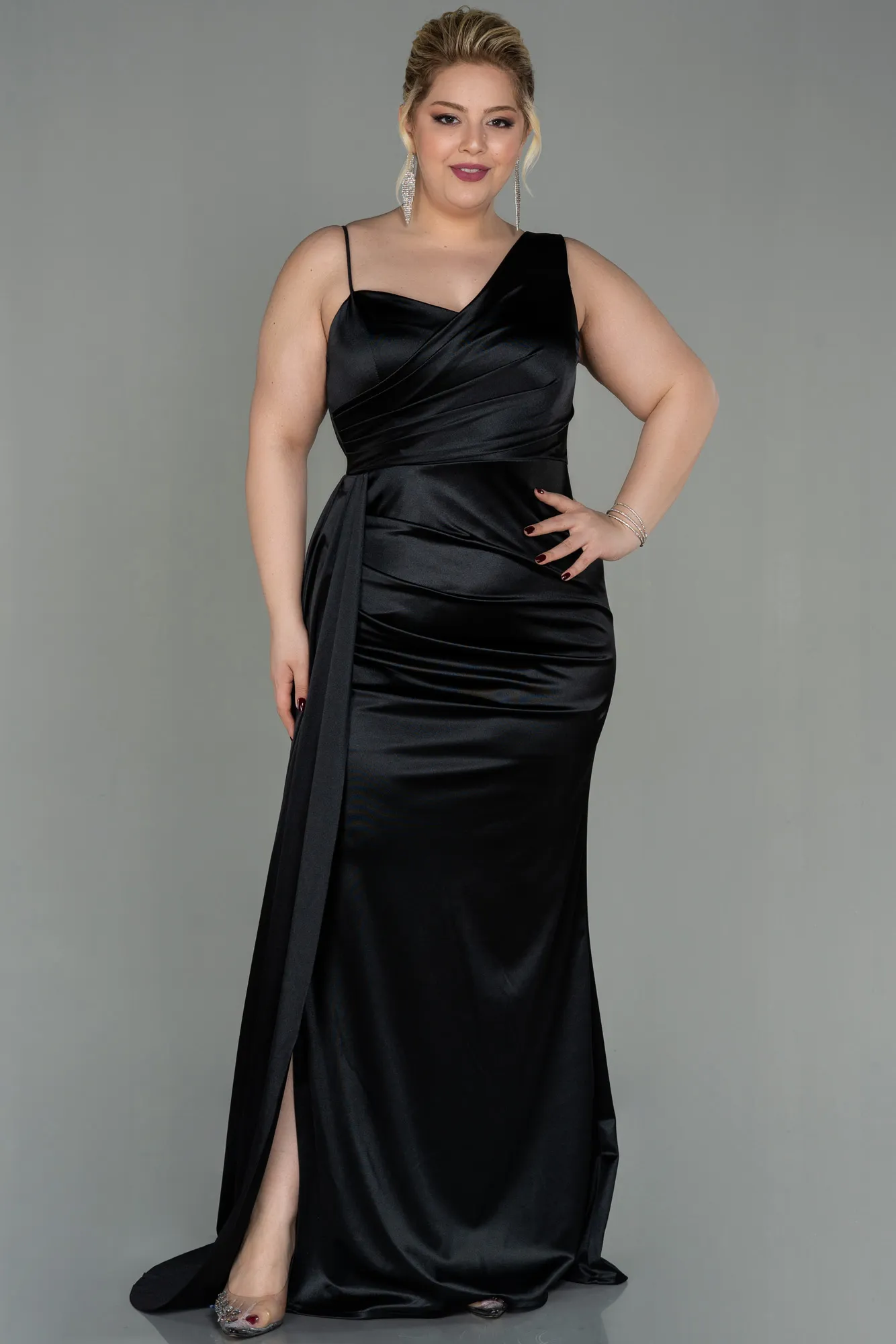 Black-Long Plus Size Evening Dress ABU2932