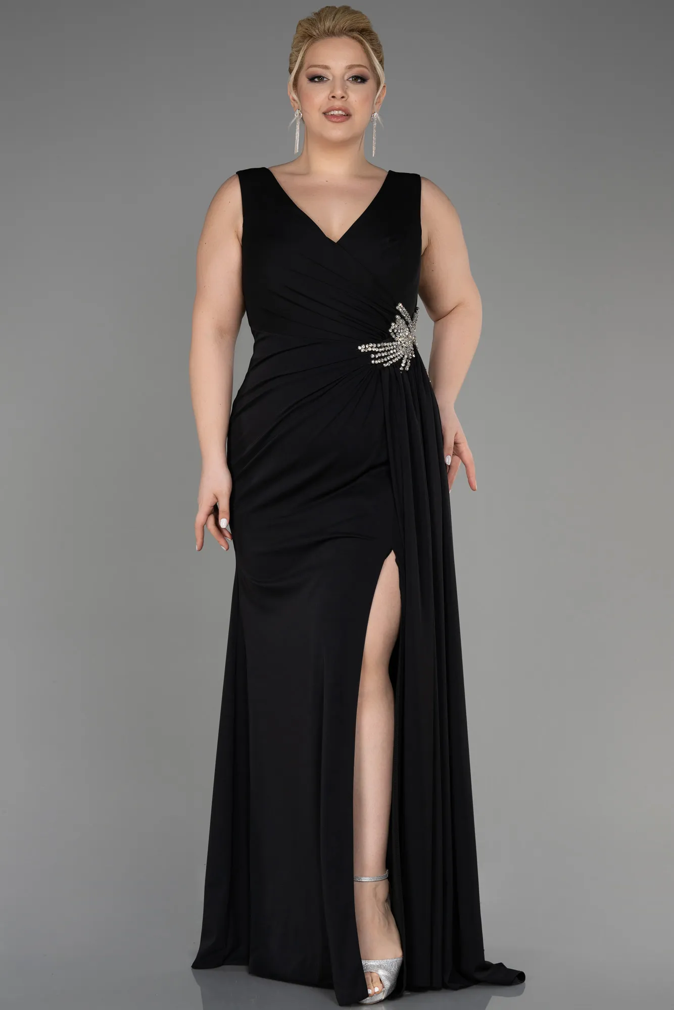 Black-Long Plus Size Evening Dress ABU2934