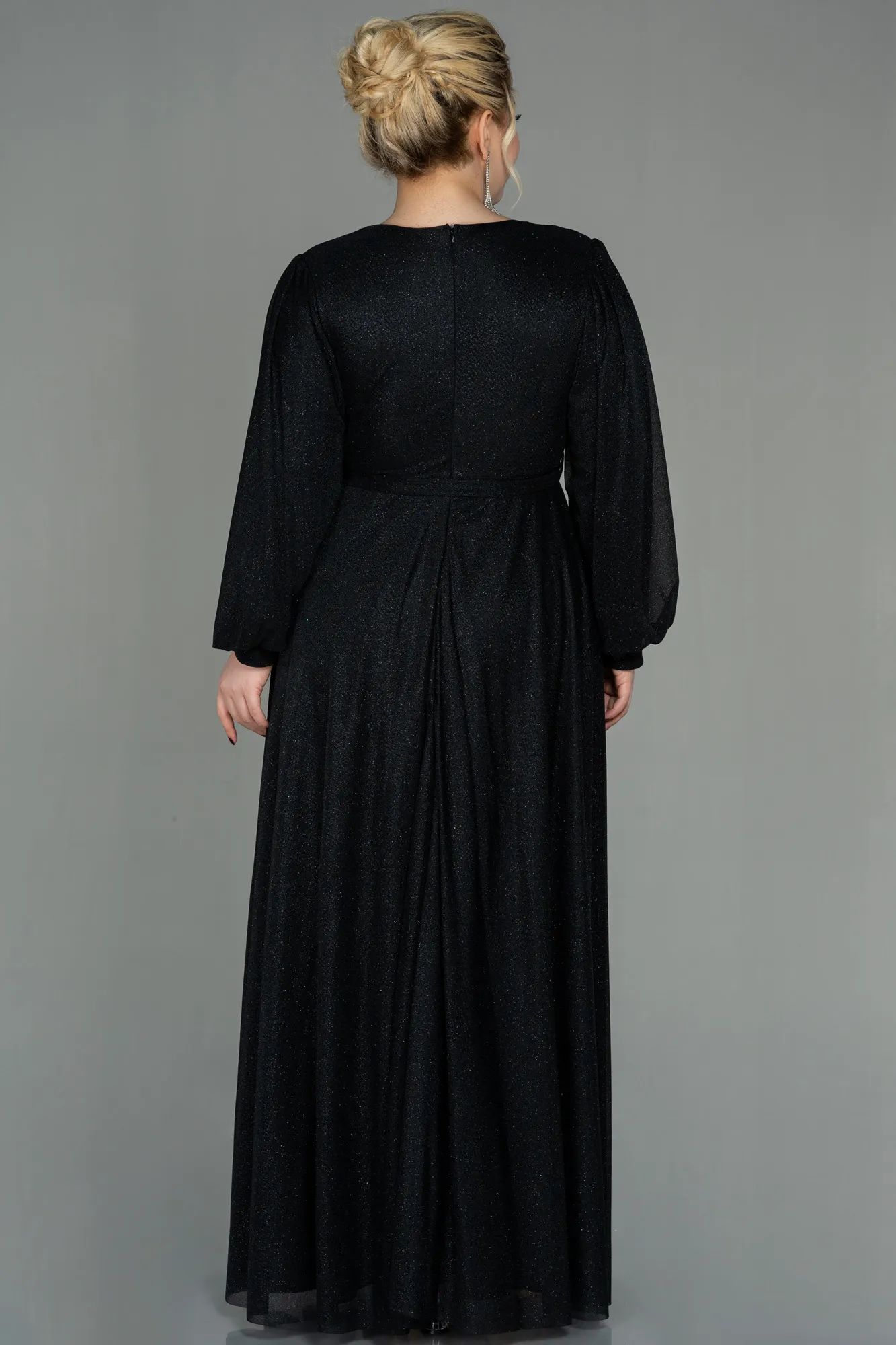 Black-Long Plus Size Evening Dress ABU2962