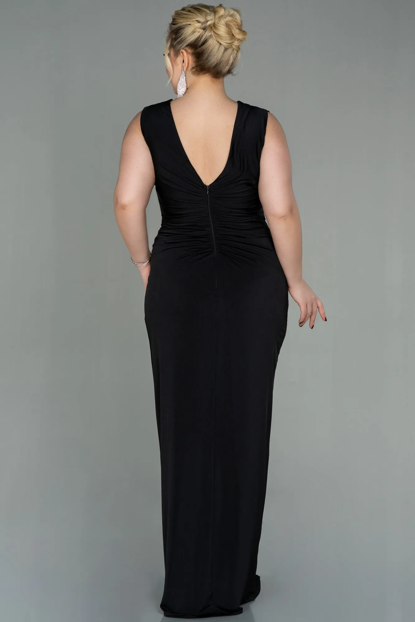 Black-Long Plus Size Evening Dress ABU2974