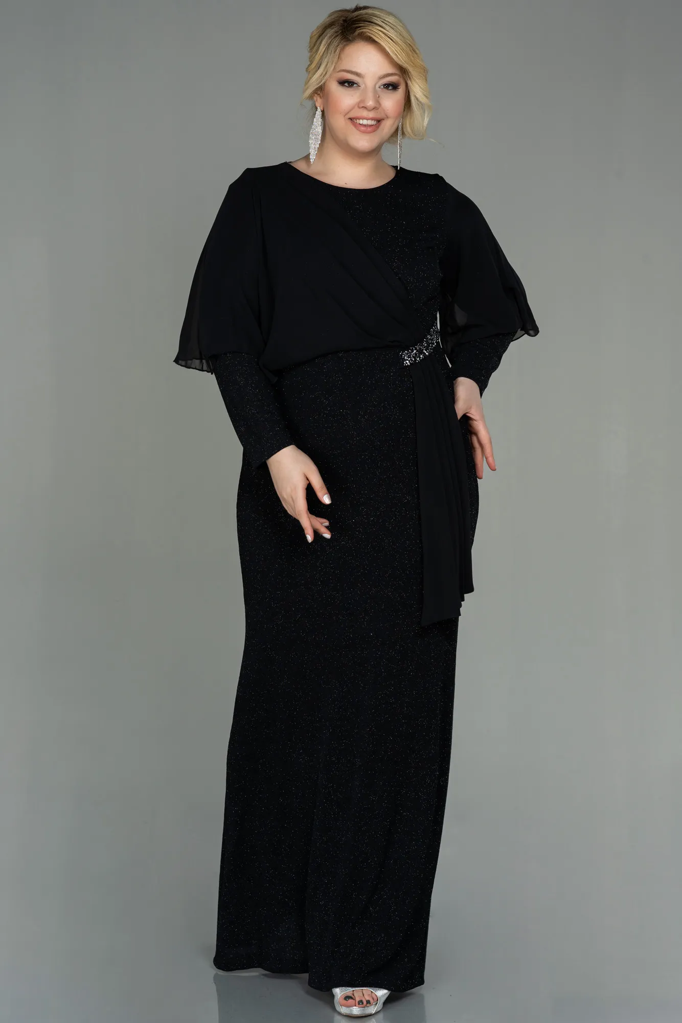 Black-Long Plus Size Evening Dress ABU3013