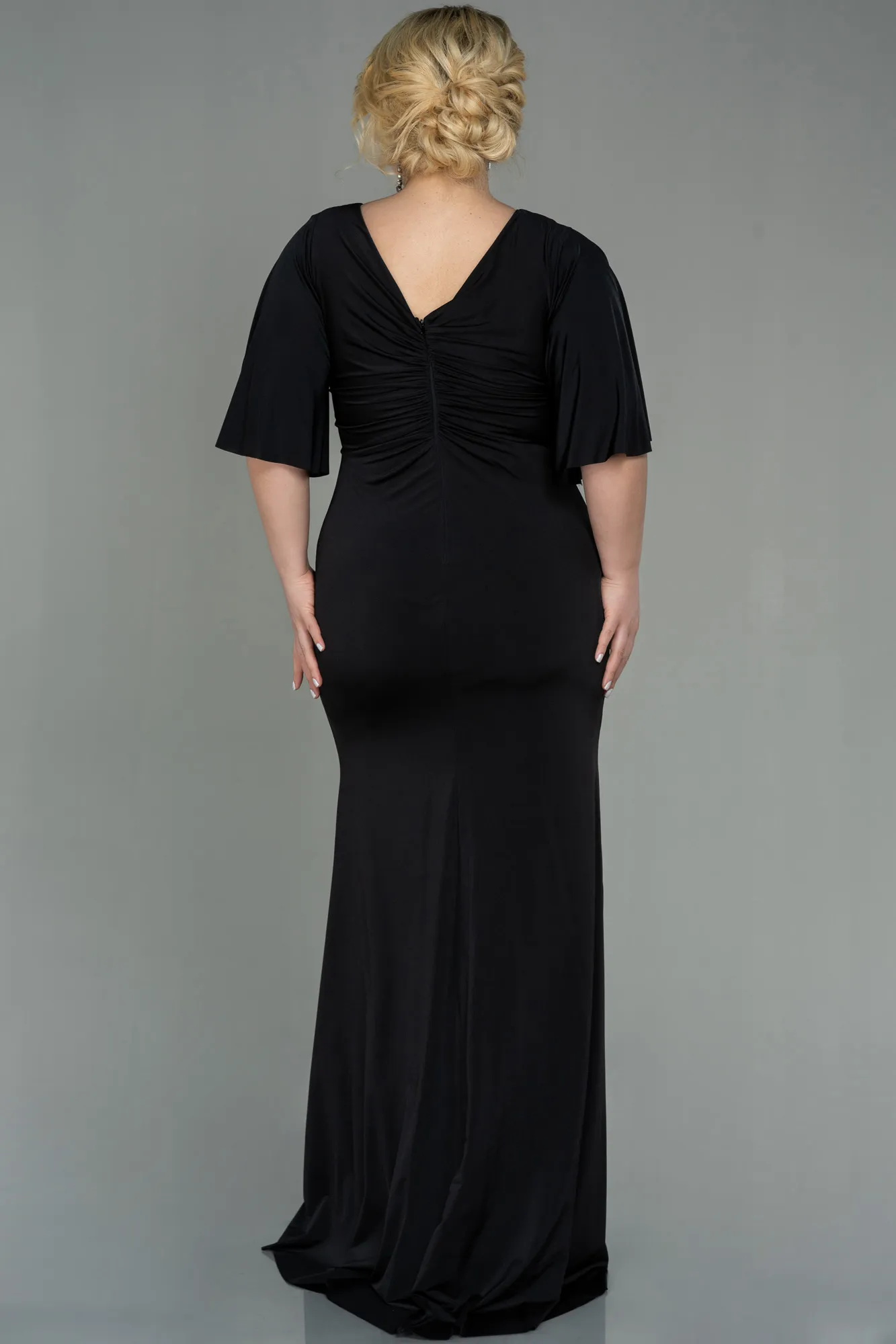 Black-Long Plus Size Evening Dress ABU3015